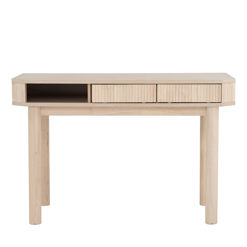 LUDLOW White Wash Oak Study Desk - Modern Home Office Desk for Working, Writing & Studying - Perfect for Small Spaces & Home Offices