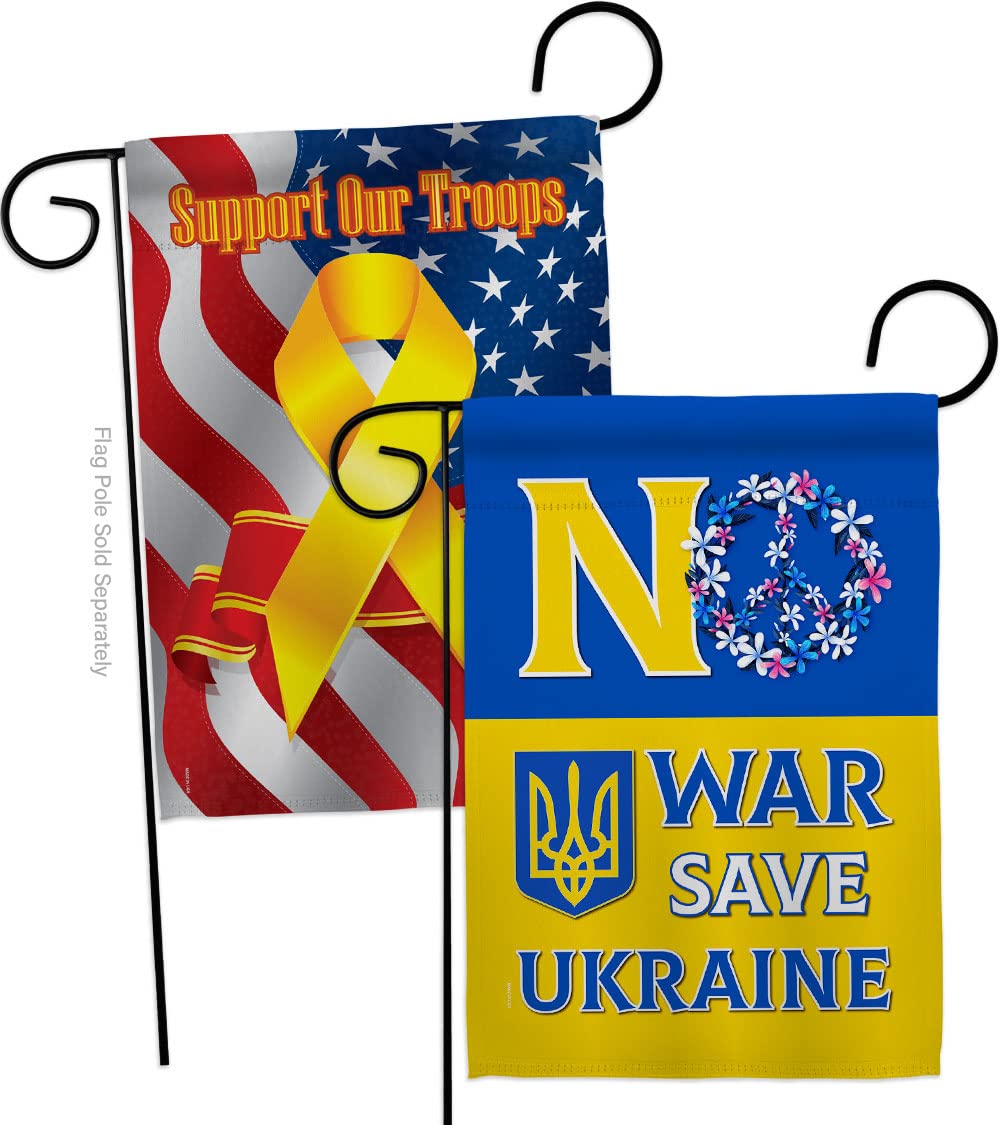 USA Made Ukraine Support Garden Flag - Double-Sided Yard Decor for Patriotic Display