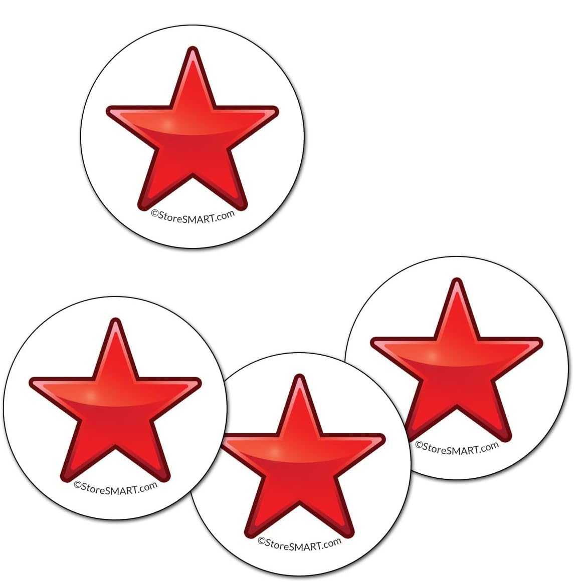 StoreSMART Red Star Magnets - 20-Pack (1.25 Inch) - Strong Refrigerator Magnets for Kitchen, Office & Whiteboard Organization - Decorative Magnetic Stars for Fridge, Lockers & Bulletin Boards
