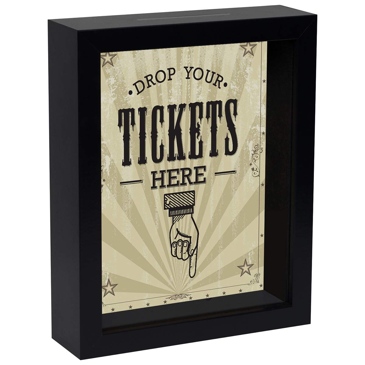 Americanflat 7x9 Inch Black Shadow Box Frame with Polished Glass - Wall Mount Ticket Display Case for Sports, Concert & Movie Stubs - Perfect Travel Keepsake Memory Box for Home or Office Decor