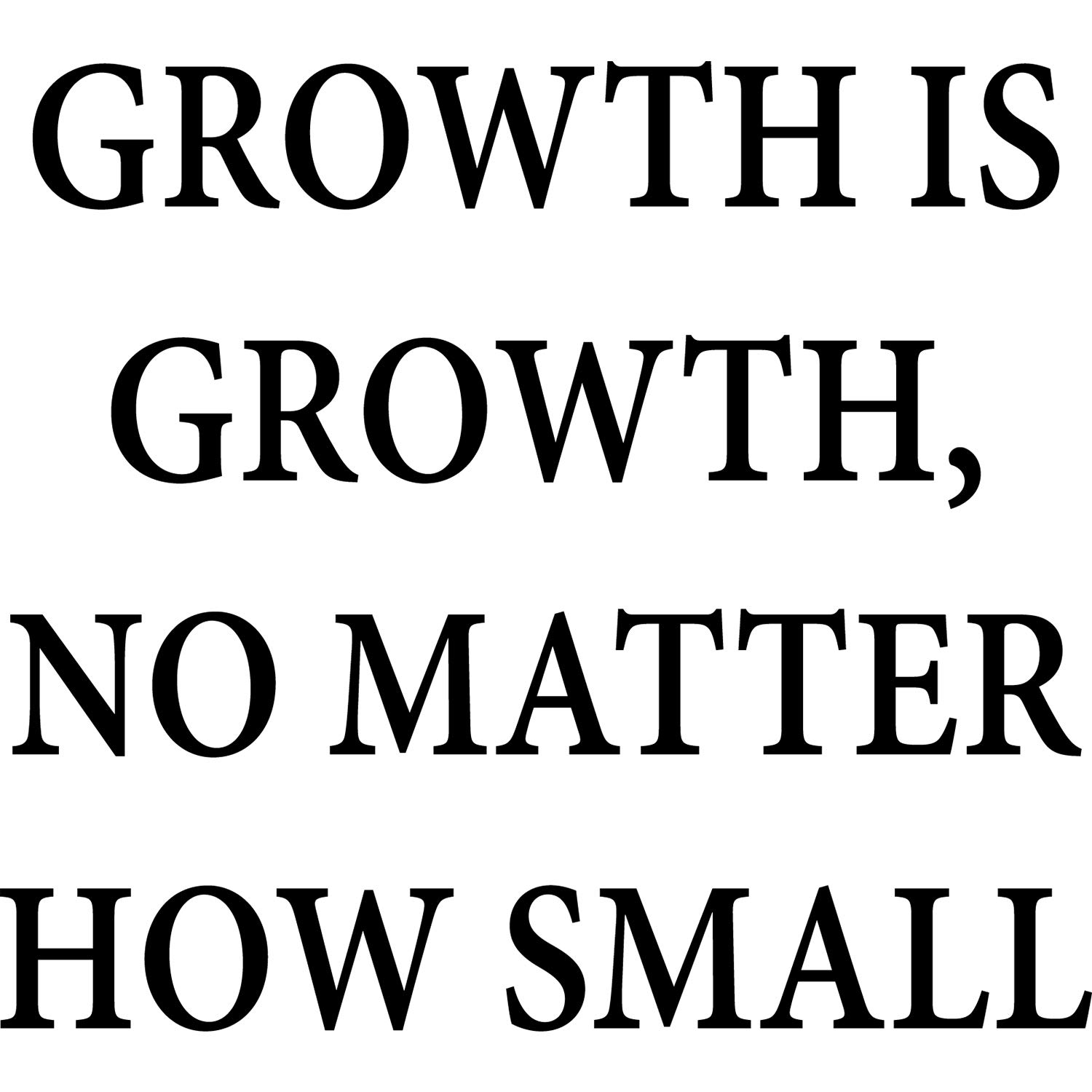 Inspirational Vinyl Wall Decal - 'Growth is Growth No Matter How Small' Motivational Quote Sticker for Office, Classroom & Gym Decor | Perfect for Home, School & Work Spaces