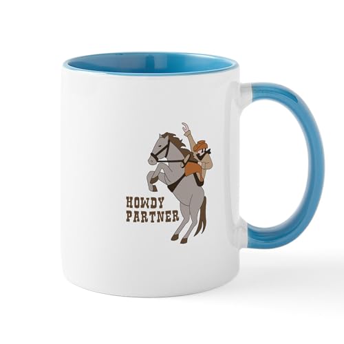 White/Blue Inside - Howdy Partner Mugs
