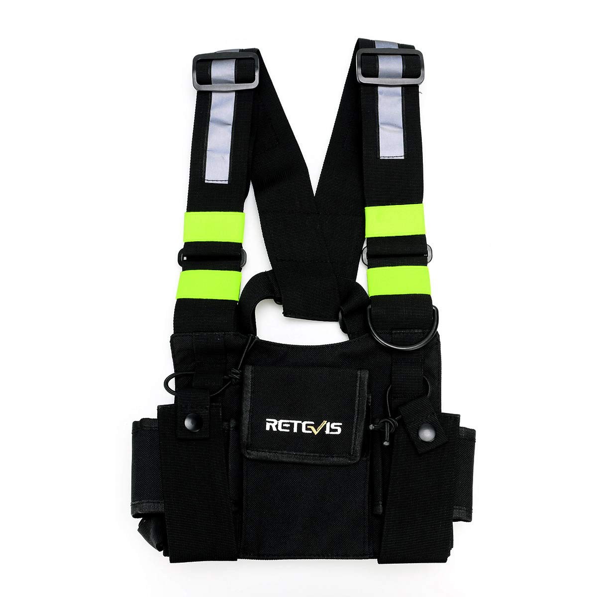Retevis HB02 Universal Radio Chest Harness - Compatible with H-777, RT27, RT22, RT15, RT19, RB17, RT17, RT67 Two-Way Radios - Durable Tactical Bag with Front Pouches & Zipper Pocket (1 Pack) - Ideal for Security, Construction, and Outdoor Adventures