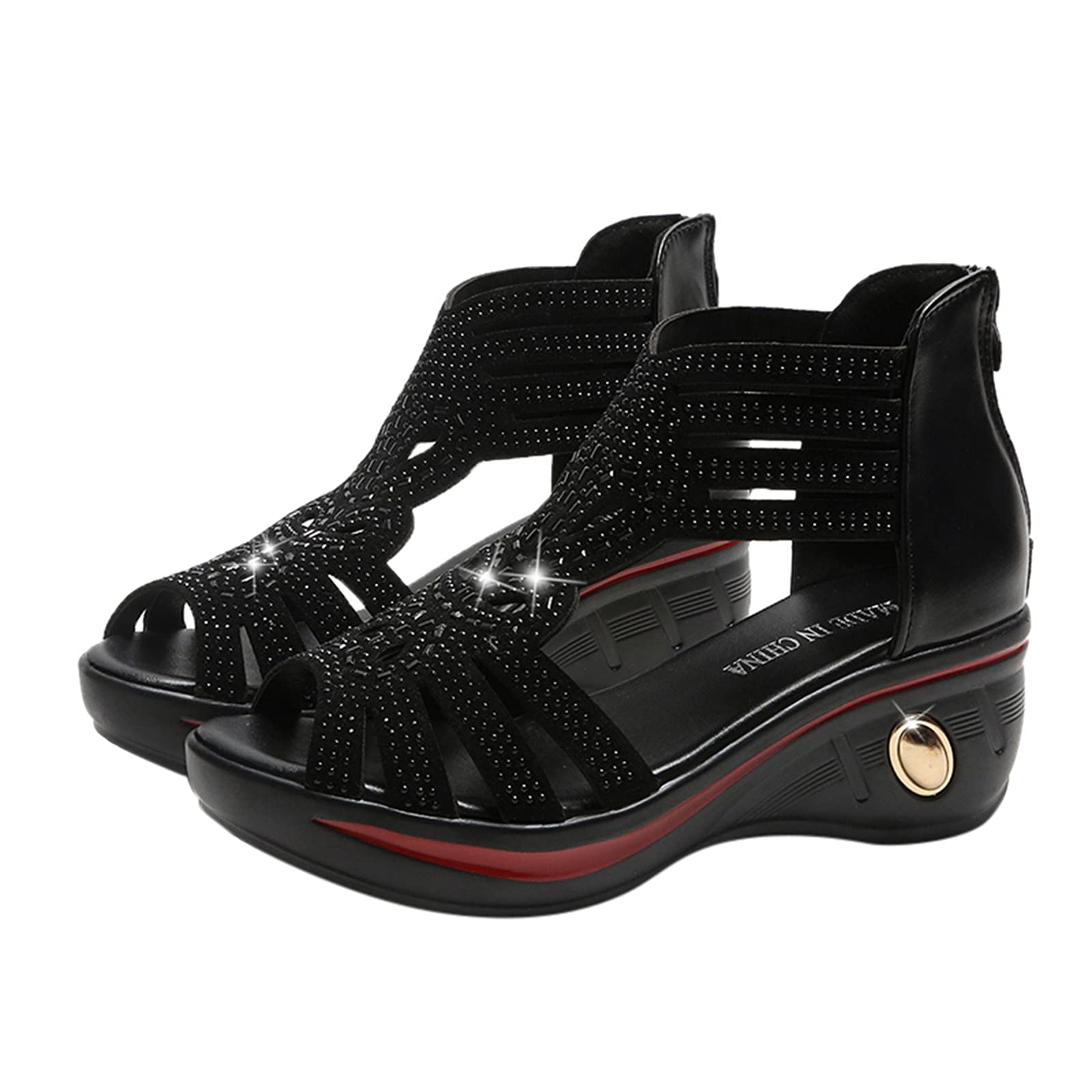 Women's Summer Casual Wedge Sandals - Breathable Fashion Heels for Outdoor & Leisure Wear | Comfortable Beach, Walking & Vacation Shoes