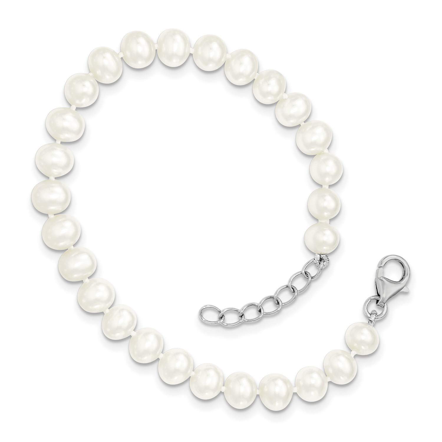 Elegant 6-7mm Freshwater Cultured Pearl Jewelry Set - Sterling Silver Necklace, Bracelet & Earrings for Women | Perfect for Weddings, Anniversaries & Special Occasions