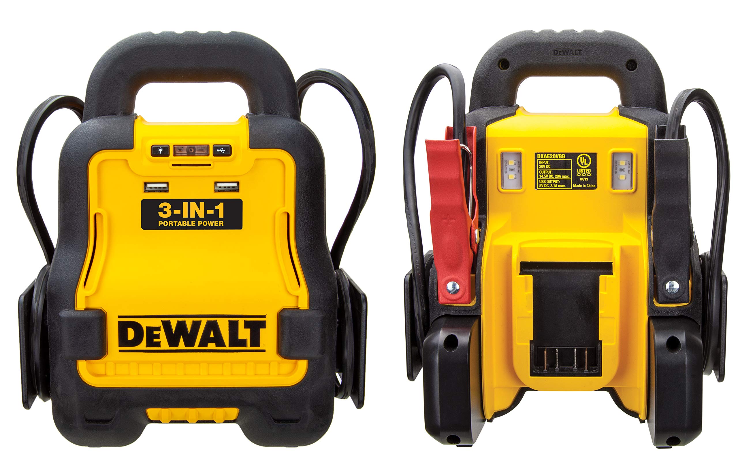 DEWALT 20V MAX 3-in-1 Professional Battery Jump Starter - Portable Power Bank for Cars, Trucks & Boats - Emergency Vehicle Battery Charger for Roadside Assistance & Outdoor Adventures