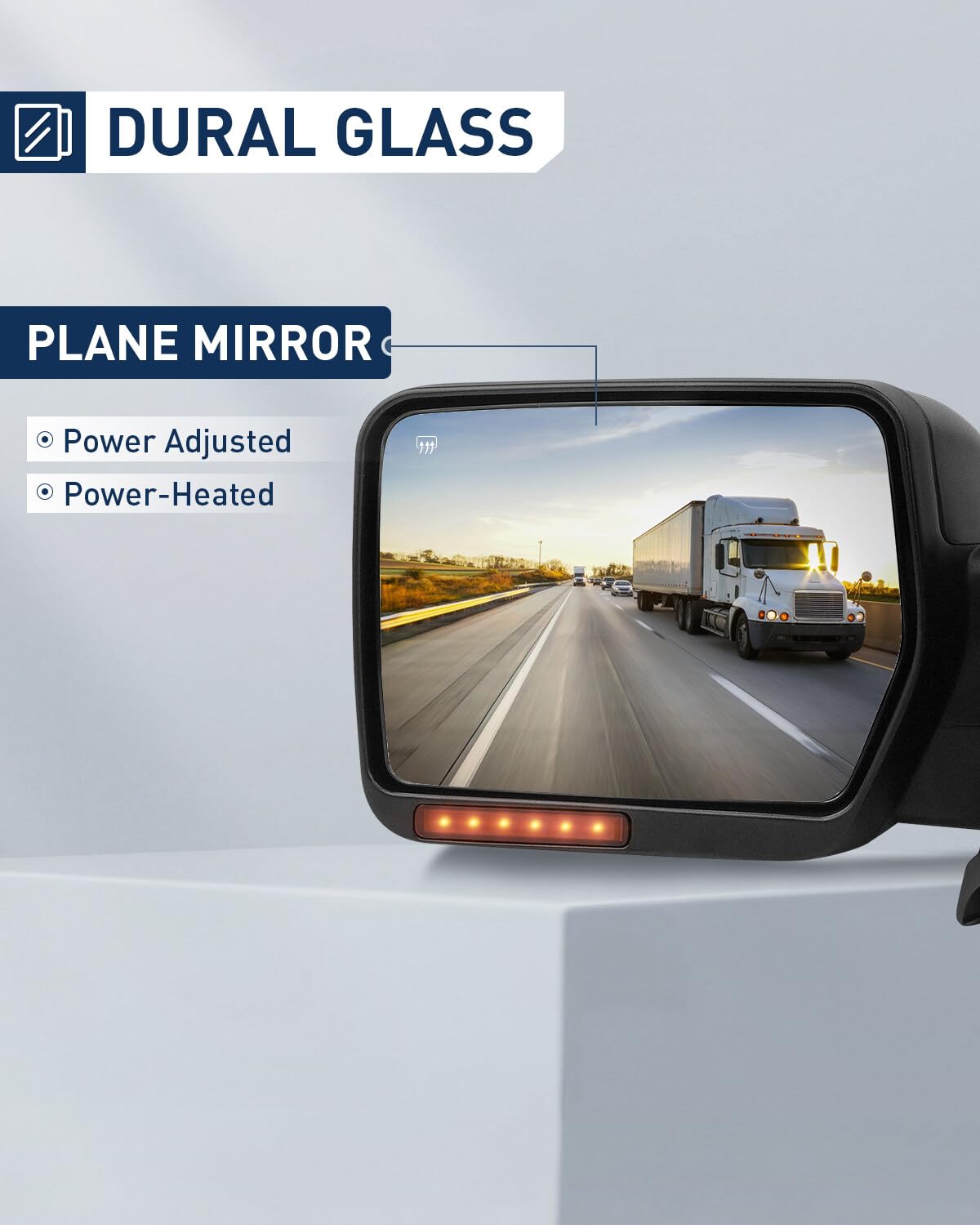 ECCPP Power Heated Towing Mirrors for 2007-2014 Ford F-150 Truck - Black Housing with Turn Signal & Adjustable Glass - Perfect for Towing, Night Driving & Winter Conditions (Left & Right Pair)
