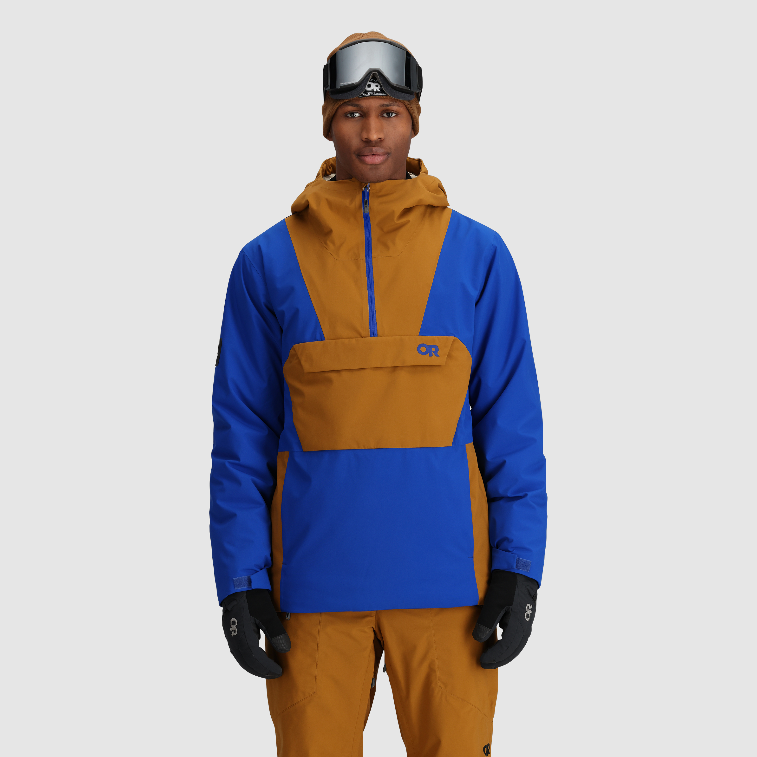 Men's Waterproof Snowcrew Anorak Jacket - Winter Windproof Ski Coat for Outdoor Hiking & Snowboarding