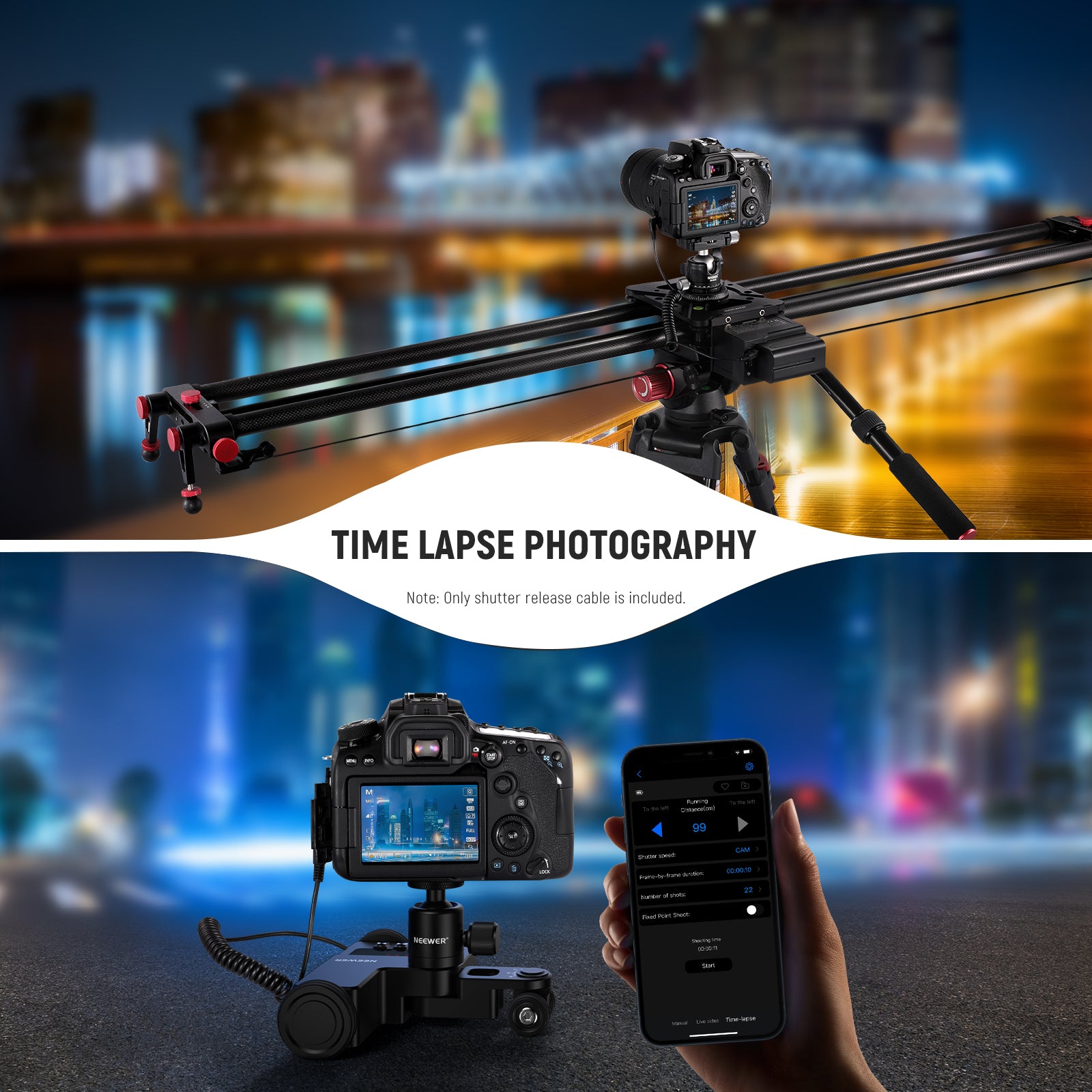 NEEWER 2.5mm to C1 Remote Shutter Release Cable for Canon DSLR Cameras - Perfect for Time-Lapse Photography & Group Shots