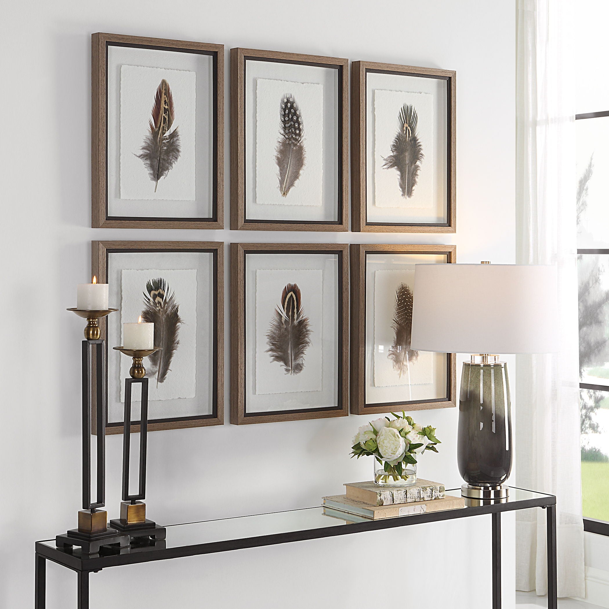 Birds Of A Feather Framed Prints - Set of 6 Wall Art Decor for Living Room, Bedroom & Office - Nature Inspired Home Decor