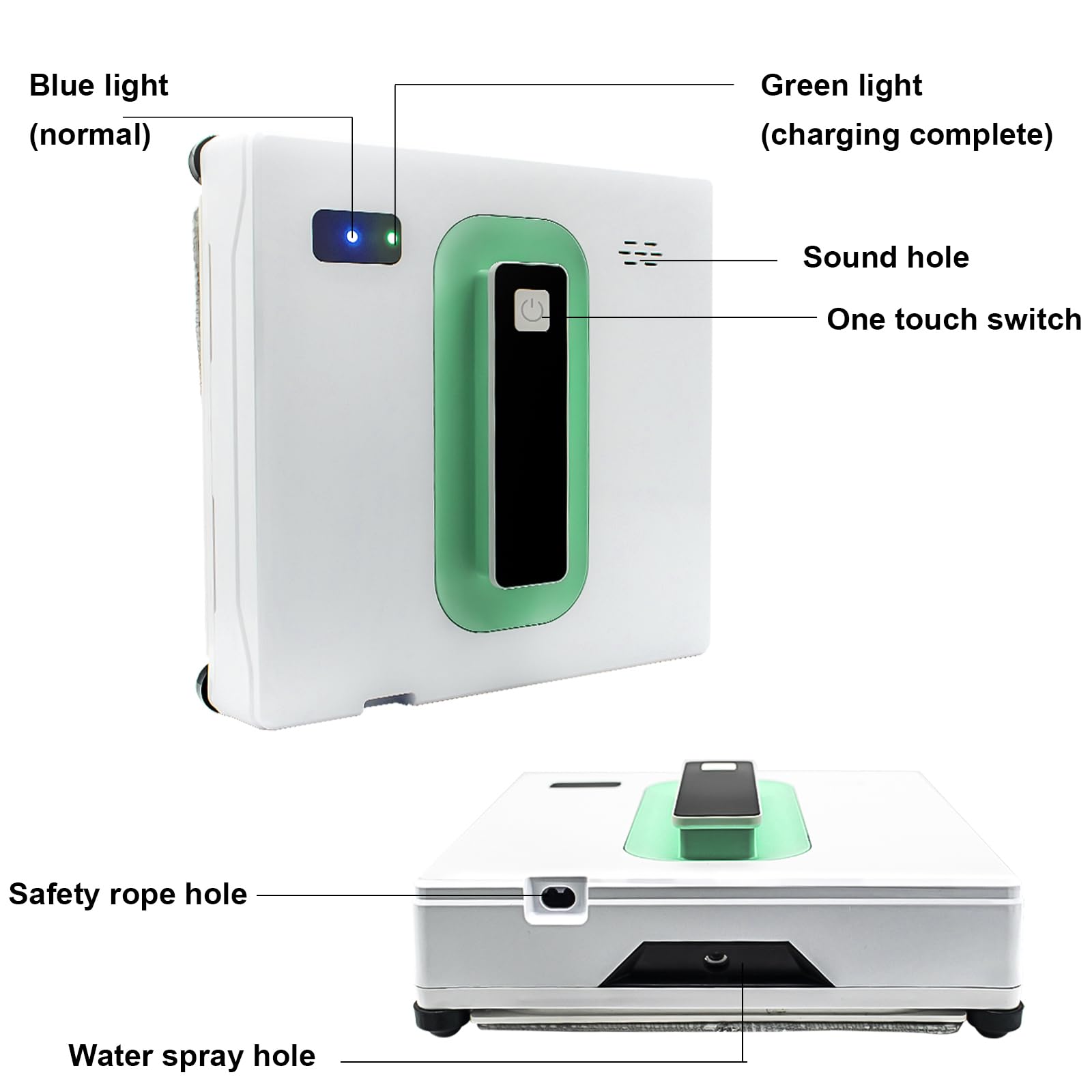 Ultra-Thin 5600PA Window Cleaning Robot with Auto Dual Two-Way Water Jet - Smart Automatic Glass Cleaner for Windows, Tiles & Glass Doors - Perfect for Indoor Home & Office Cleaning