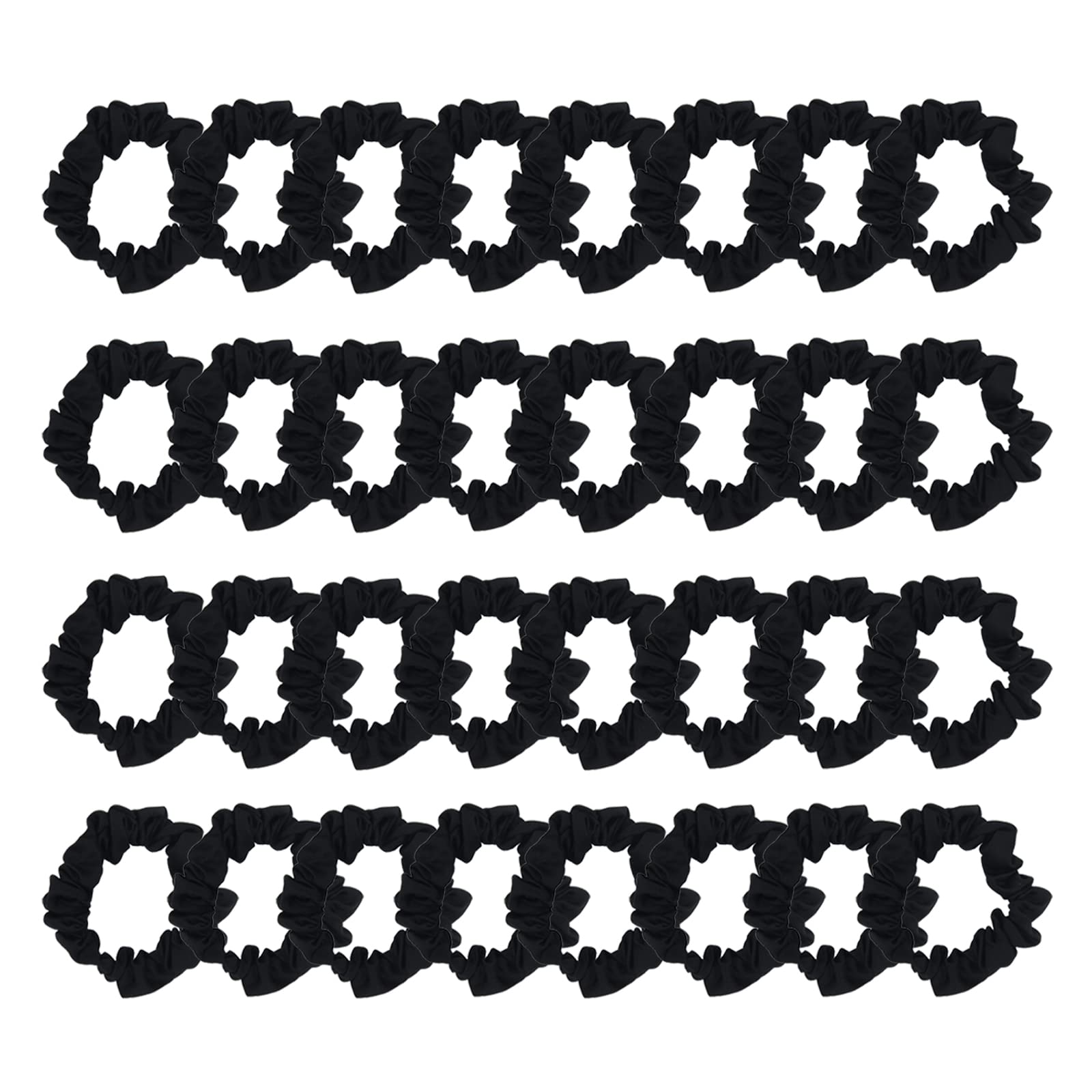 Satin Hair Scrunchies 32pcs - Thin Elastic Hair Ties for Women | Ponytail & Bun Holders