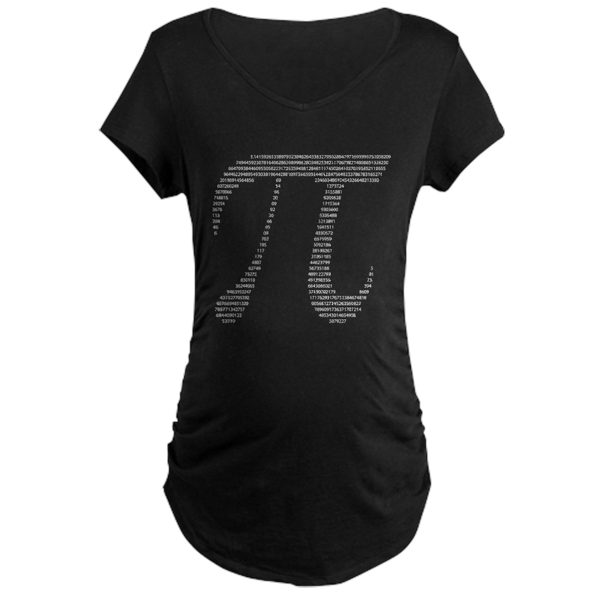 Pi Symbol with Numbers Maternity T-Shirt for Women - Dark Ruched Side Design - Perfect for Math Lovers, Pregnancy Announcements & Casual Wear