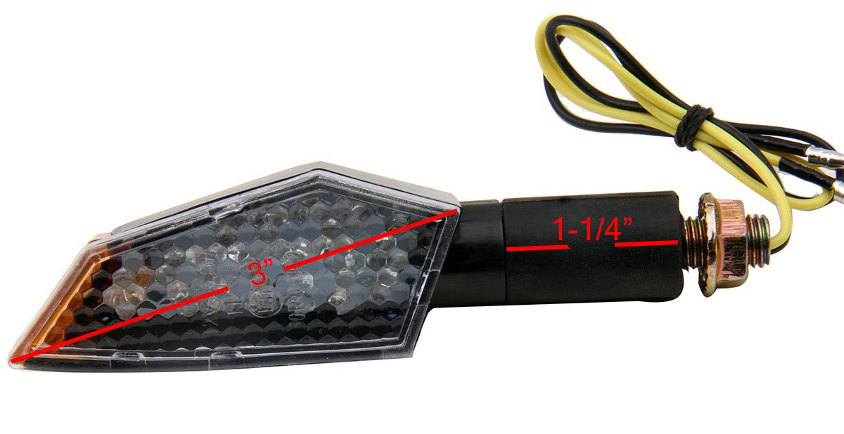 2 PCS Long Stalk LED Turn Signal Lights for 1998 Buell Thunderbolt S3 - High Visibility Motorcycle Blinkers for Enhanced Safety Day & Night Riding