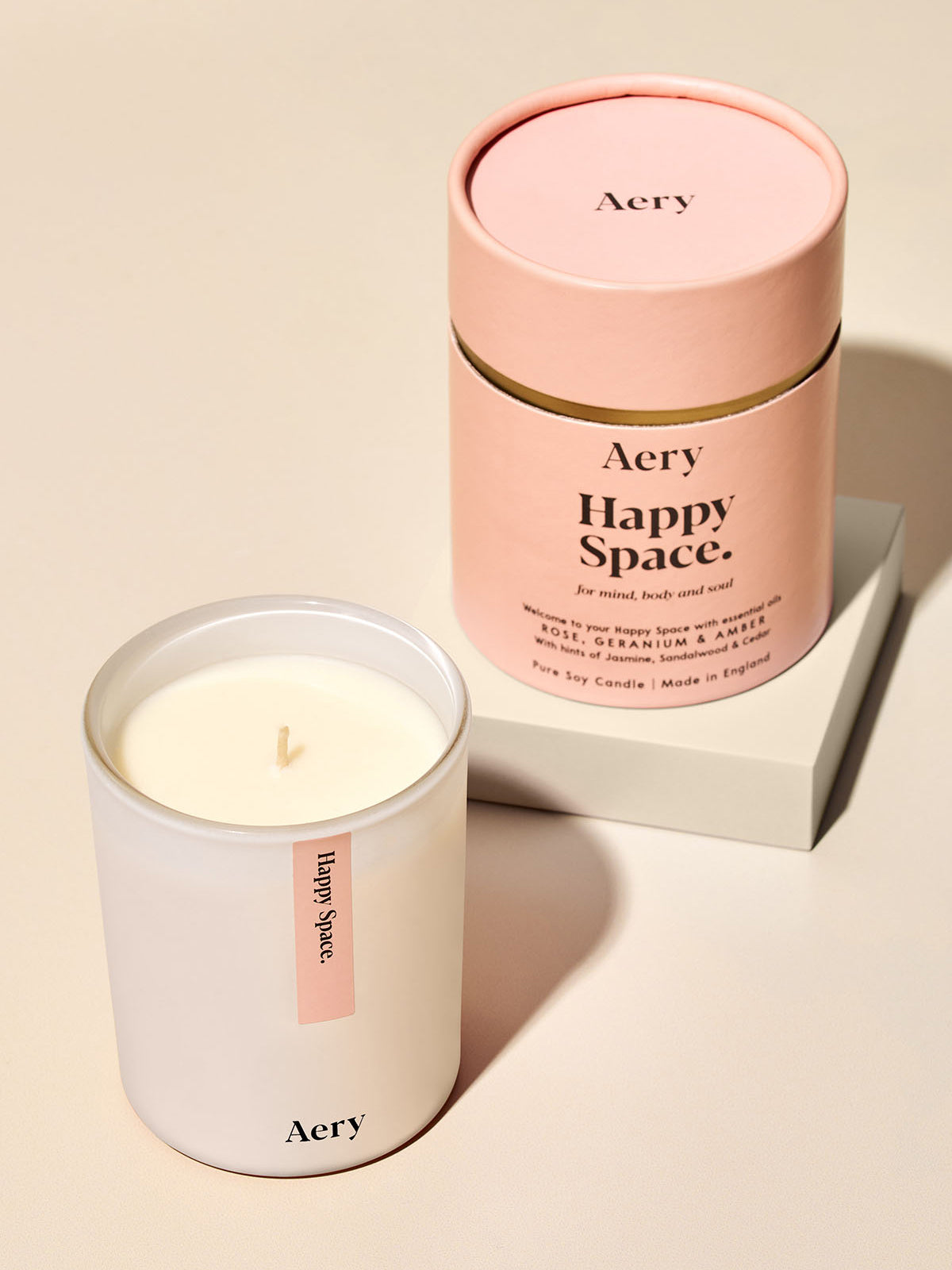 Aery Aromatherapy Candle - Happy Space Scented Soy Wax Candle for Relaxation & Stress Relief | Perfect for Home, Office & Meditation Spaces