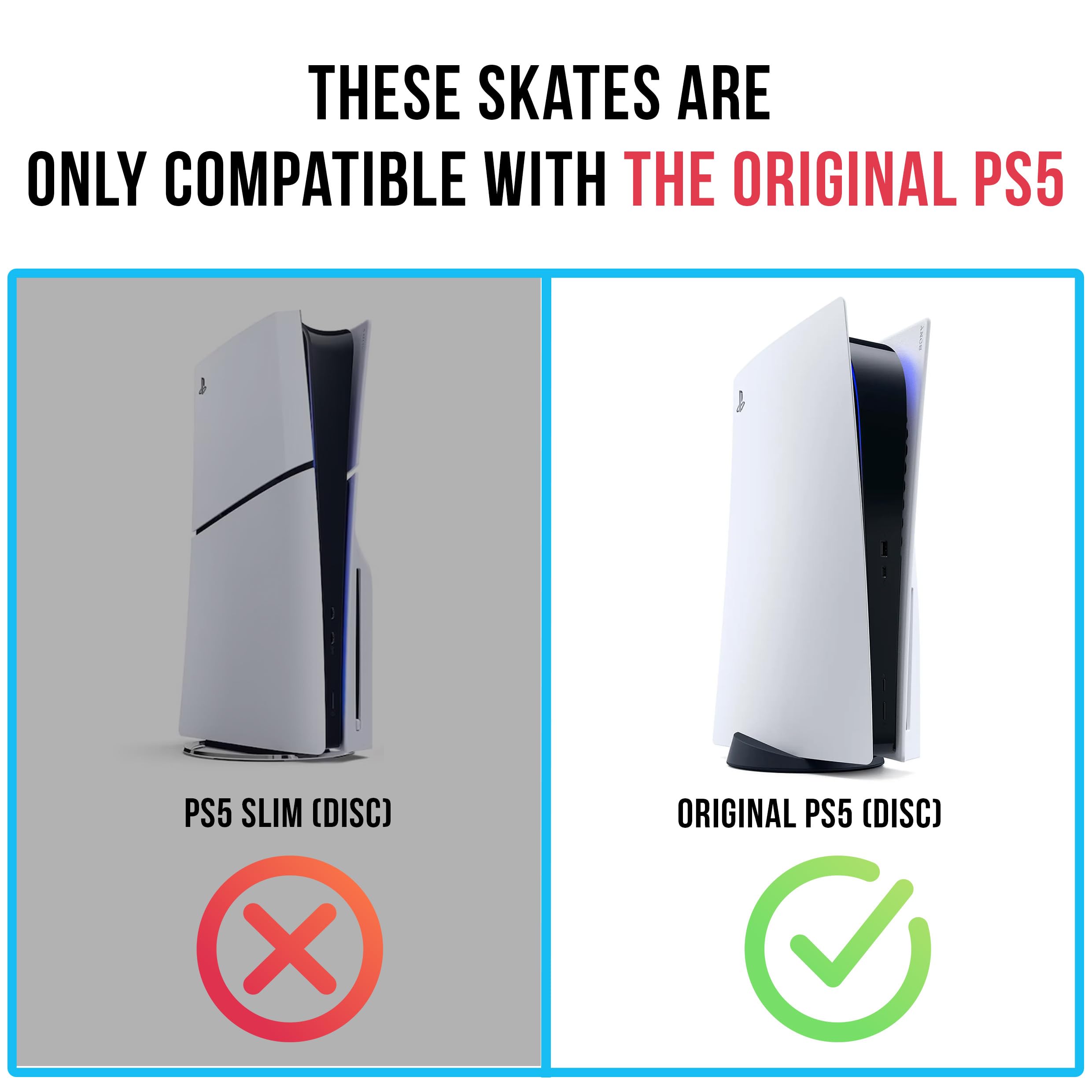 Glistco PS5 Horizontal Stand - Compatible with PlayStation 5 Disc Edition - Red Gaming Console Stand for Secure Storage & Display - Perfect for Living Room, Game Room & Entertainment Center Setup