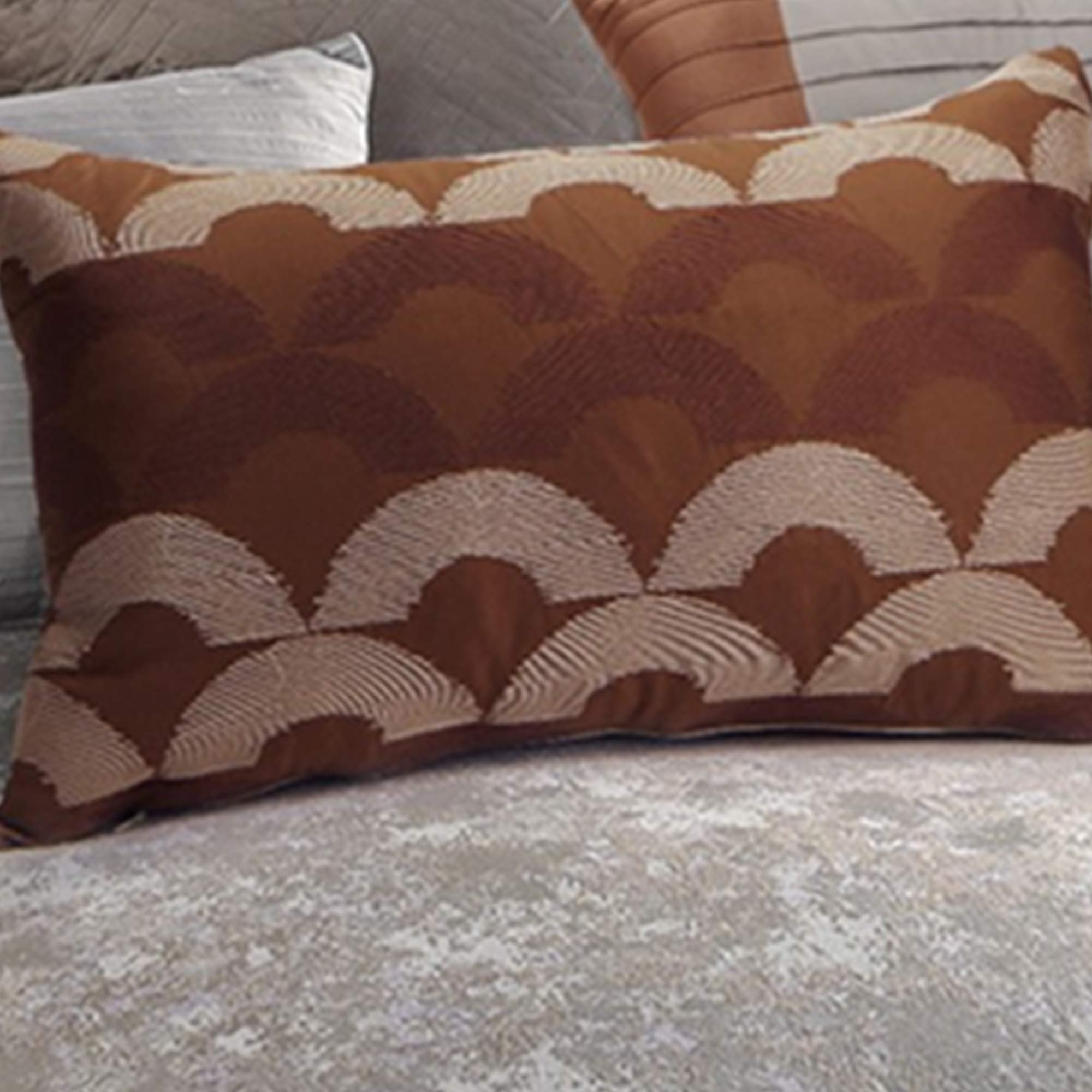 Benjara 12-Piece King Size Polyester Comforter Set with Luxurious Textured Details in Gray & Brown - Perfect for Master Bedroom, Guest Room & Cozy Home Decor