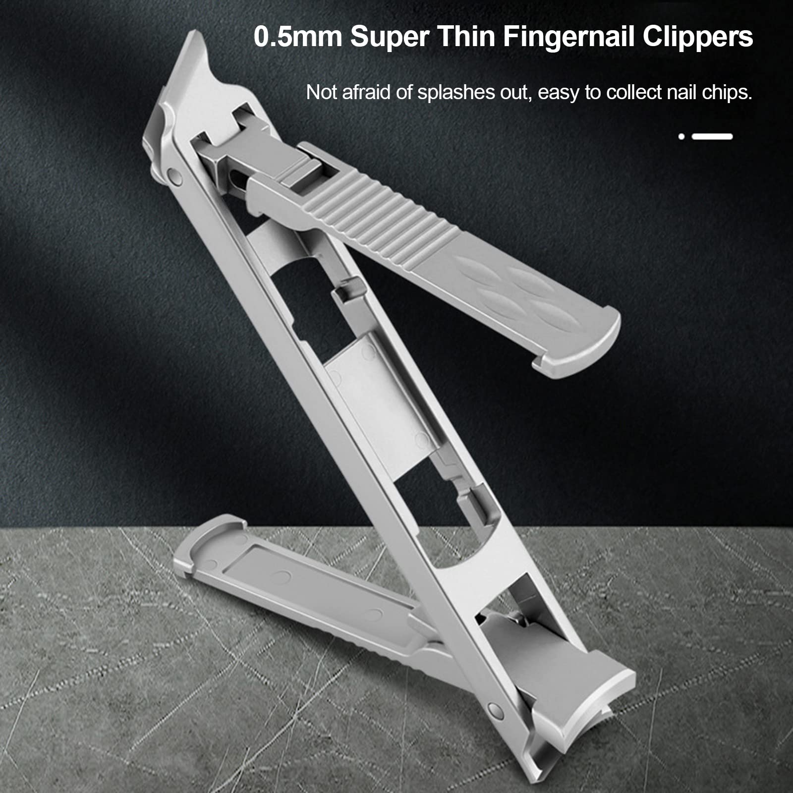Premium Stainless Steel Heavy Duty Nail Clipper for Thick Toenails & Fingernails - Wide Jaw Ergonomic Design with Catcher & Splash-Proof - Perfect for Seniors, Diabetics & Professional Pedicures