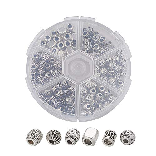 6 Styles, 180Pcs. Antique Silver