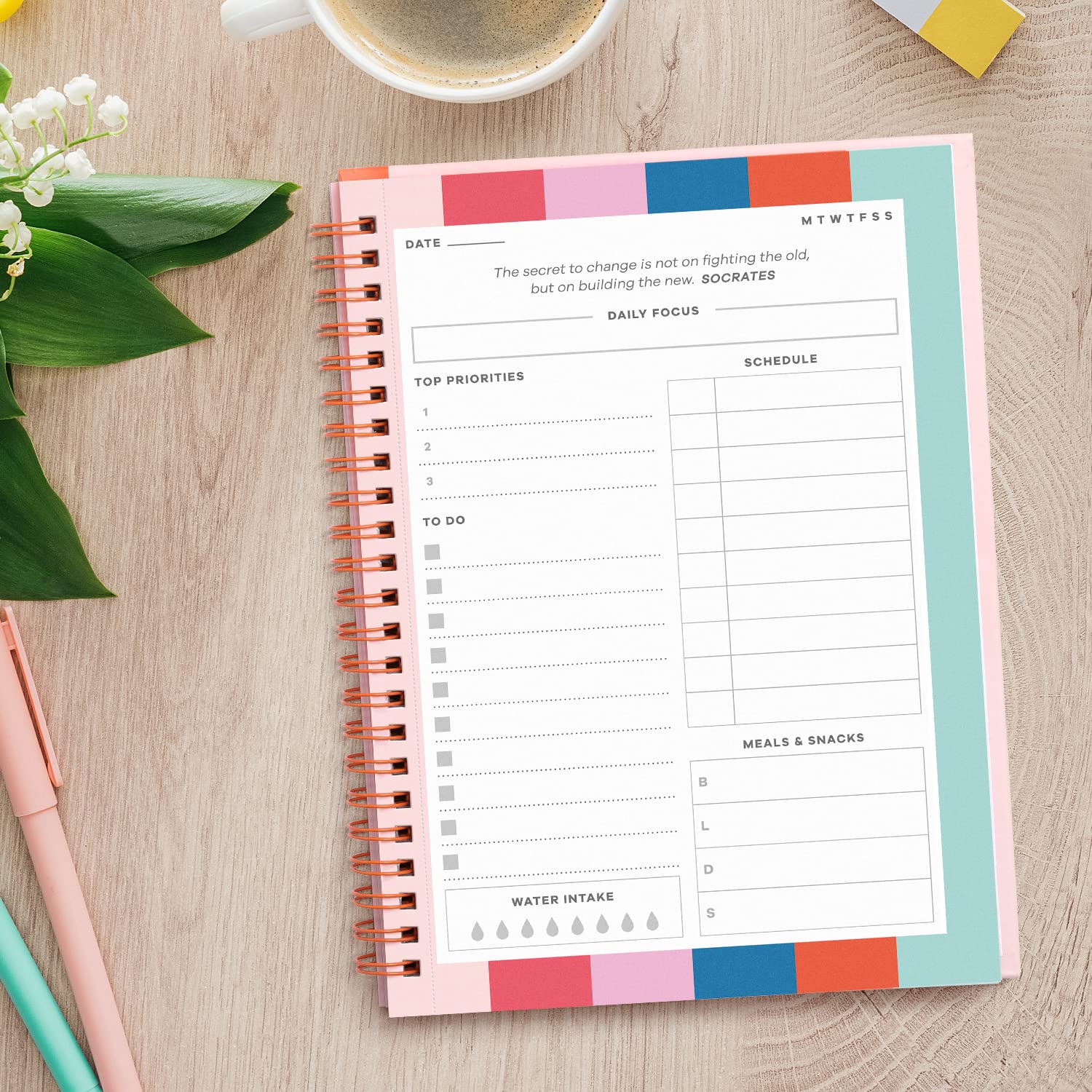 S&O Undated Planner with Meal Tracker - A5 Daily To Do List, Habit & Routine Organizer for Students, Work, Fitness & Productivity | ADHD-Friendly Goal Notebook for College & Office Use | Perfect for 2025 Planning & Time Management