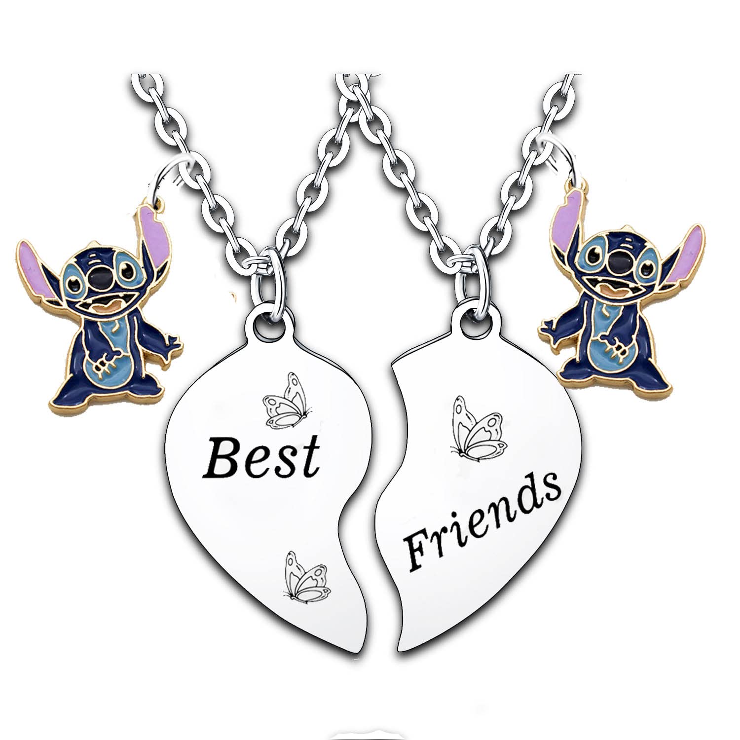Best Friend Necklace Set of 2 - Cute Stitch Design Friendship Gifts for Women & Girls - Perfect for Christmas, Birthday, Graduation - Matching BFF Jewelry for Couples, Sisters, Besties    (Use scenarios: Great for best friend gifts, sister matching jewelry, BFF presents, graduation keepsakes, birthday surprises, Christmas stocking stuffers, or everyday friendship accessories)