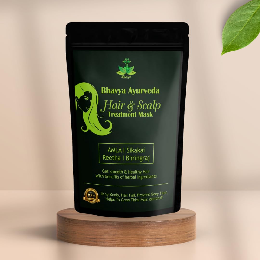 Bhavya Ayurveda Hair Treatment Mask for Dry, Frizzy Hair – Deep Conditioning & Hair Fall Control – Smoothing Hair Mask for Men & Women – All Hair Types – Perfect for Daily Hair Care & Salon-Like Results at Home