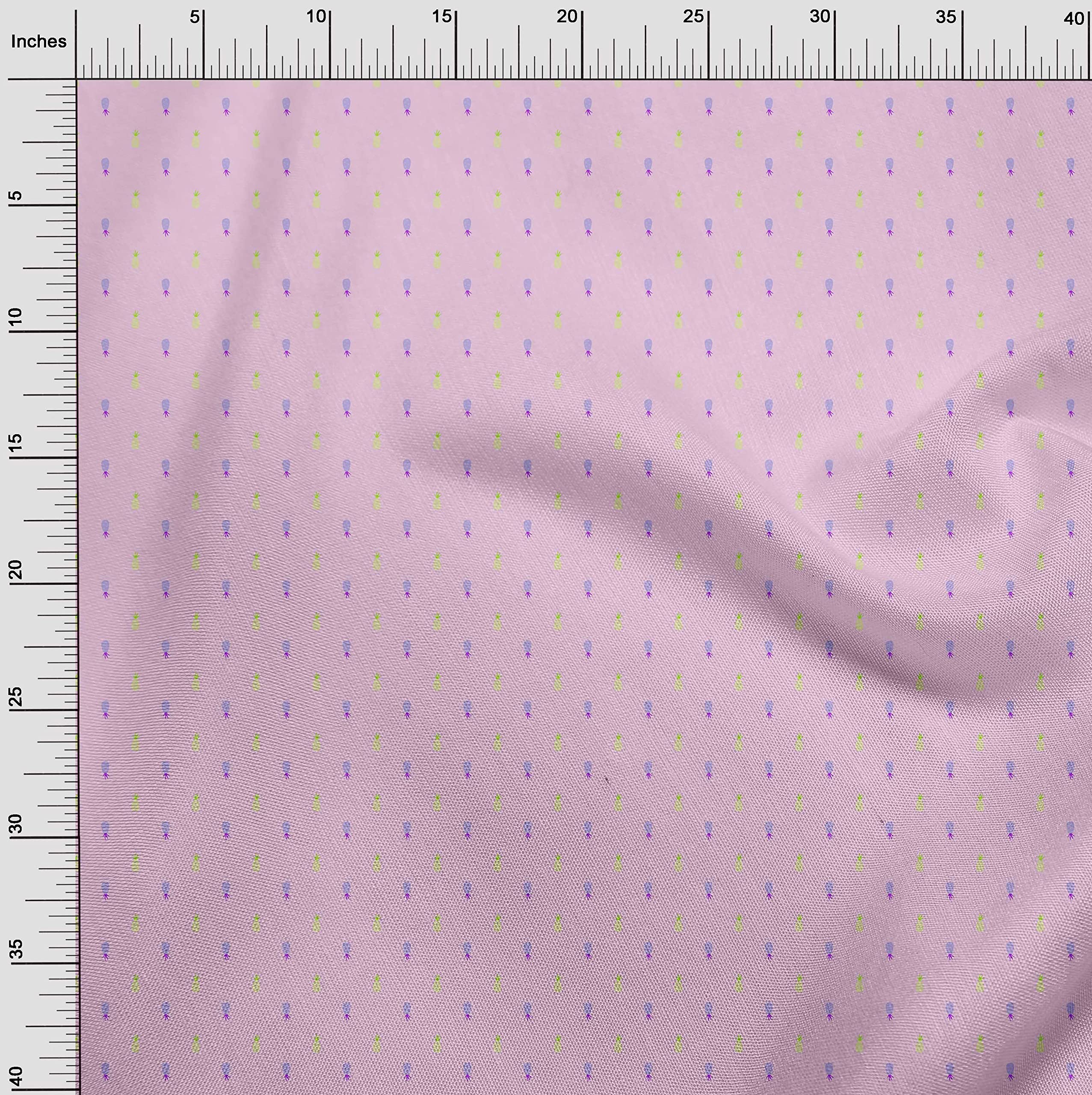 Premium Cotton Poplin Fabric - Light Pink Pineapple Print, 42 Inches Wide by The Yard | Perfect for DIY Dresses, Skirts & Summer Fashion Projects
