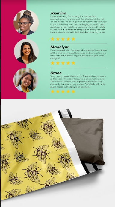 10x13 Bees Polymailers - Eco-Friendly Shipping Envelopes for E-Commerce, Small Business & Online Sellers | Perfect for Mailing Documents, Clothing & Lightweight Packages