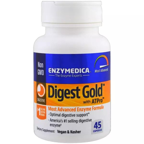 Enzymedica Digest Gold with ATPro - 45 Capsules | Advanced Digestive Enzyme Supplement for Gut Health & Comfort | Perfect for Meals, Travel & Digestive Support