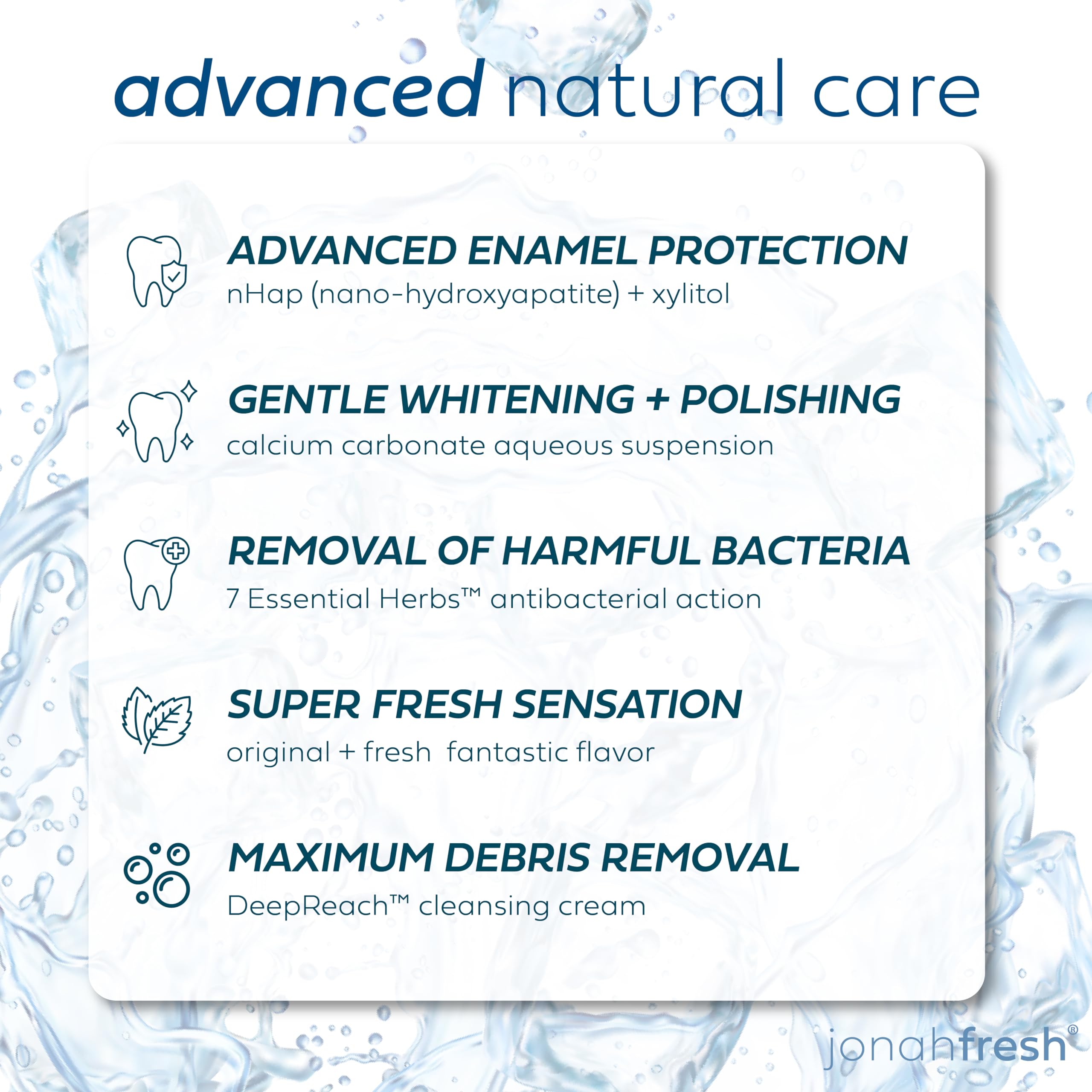 Jonah Fresh Fluoride-Free Nano Hydroxyapatite Toothpaste for Sensitive Teeth - Natural Whitening & Remineralizing Toothpaste, Sulfate-Free, Vegan | Perfect for Daily Oral Care & Teeth Whitening at Home