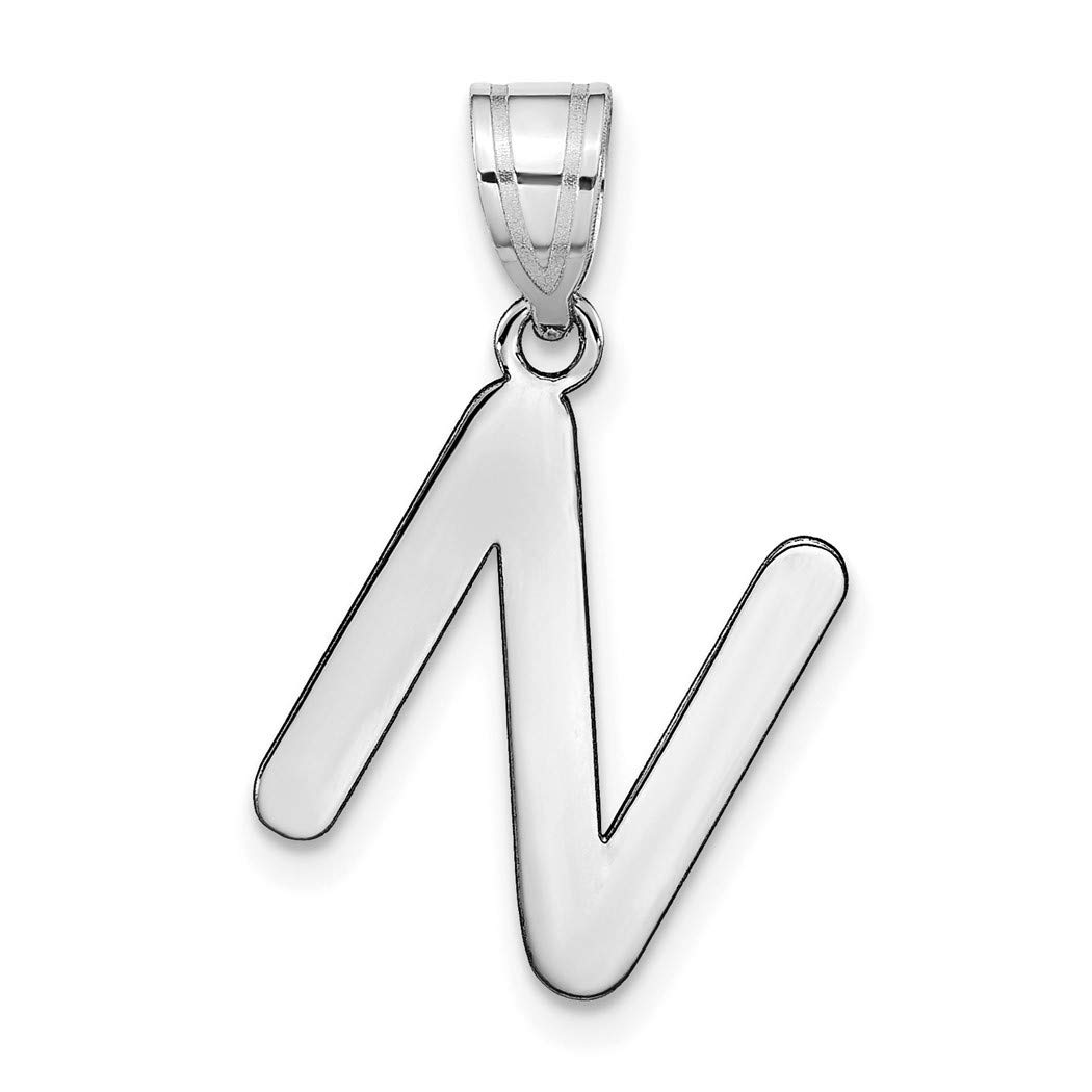 14K White Gold Polished Bubble Letter 