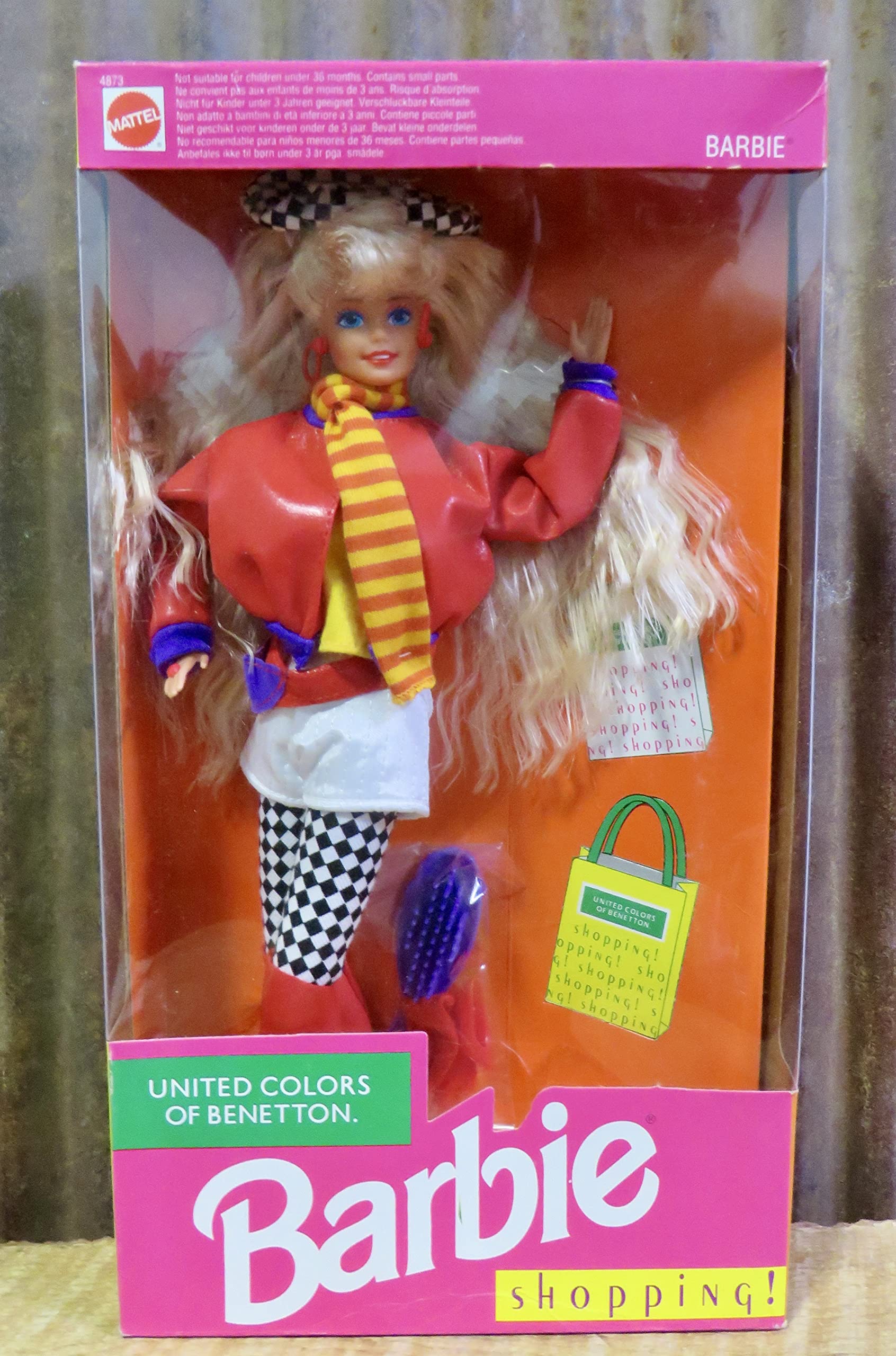 United Colors of Benetton Barbie Fashion Doll with Shopping Accessories - Perfect for Collectors, Gift Giving & Playtime Scenes