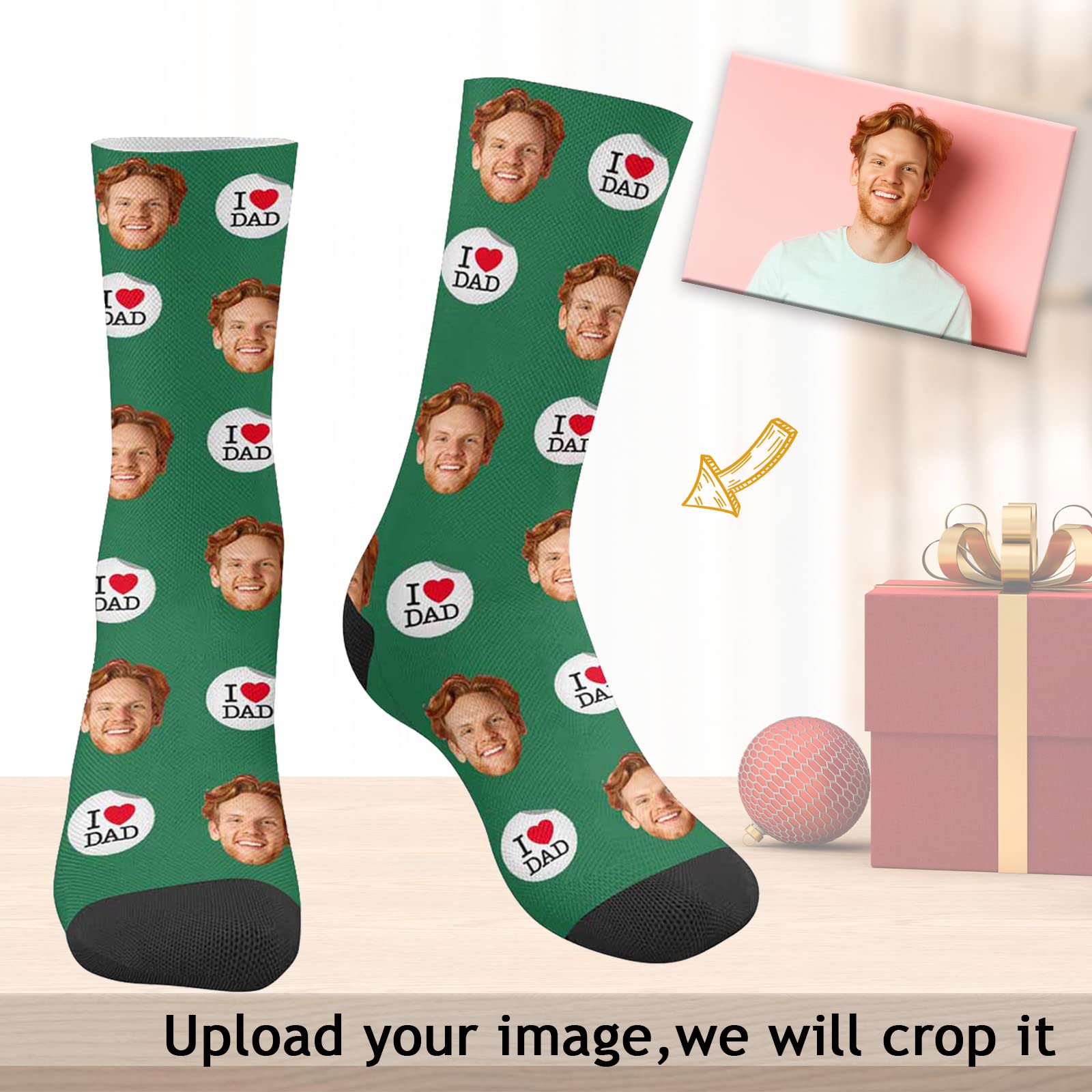 Custom Photo Socks - Personalized Pet Dog Face Crew Socks for Men & Women | Unique Gift Idea for Birthday, Anniversary & Holidays
