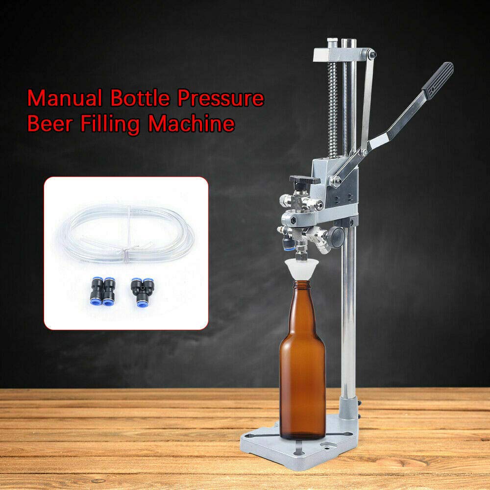 Stainless Steel 304 Manual Bottle Filling Machine for Beer, Wine & Beverages | Food Grade Pressure Liquid Filler | Perfect for Home Brewing, Craft Beer & Small Batch Production