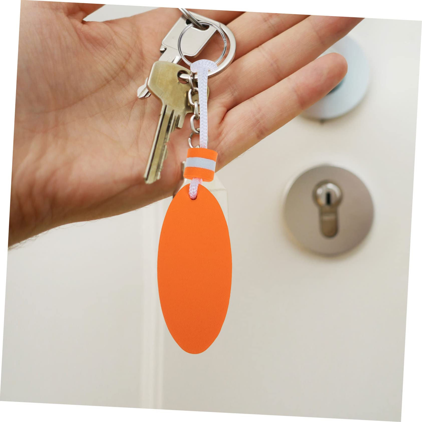 FOYTOKI 12 Pack Surfboard Keychains - Waterproof Buoyant Key Floats for Boating, Swimming & Beach Activities - EVA Floating Keychains for Water Sports Enthusiasts