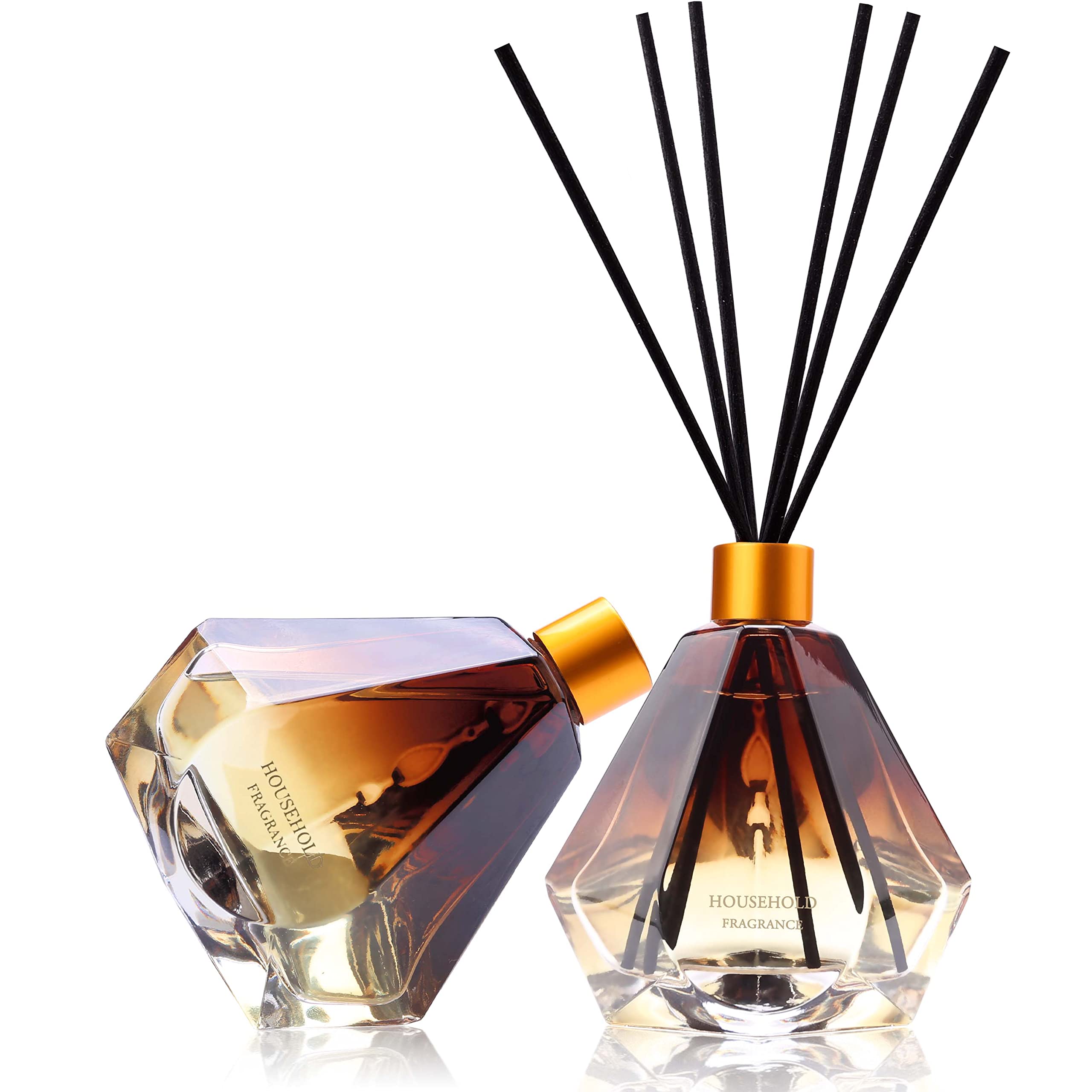 Premium Reed Diffuser Set - Gardenia Scented Home Fragrance with 3.4 fl oz Essential Oils | Natural Air Freshener for Bathroom, Bedroom, Office & Shelf Decor | Long-Lasting Aroma for Relaxation & Stress Relief