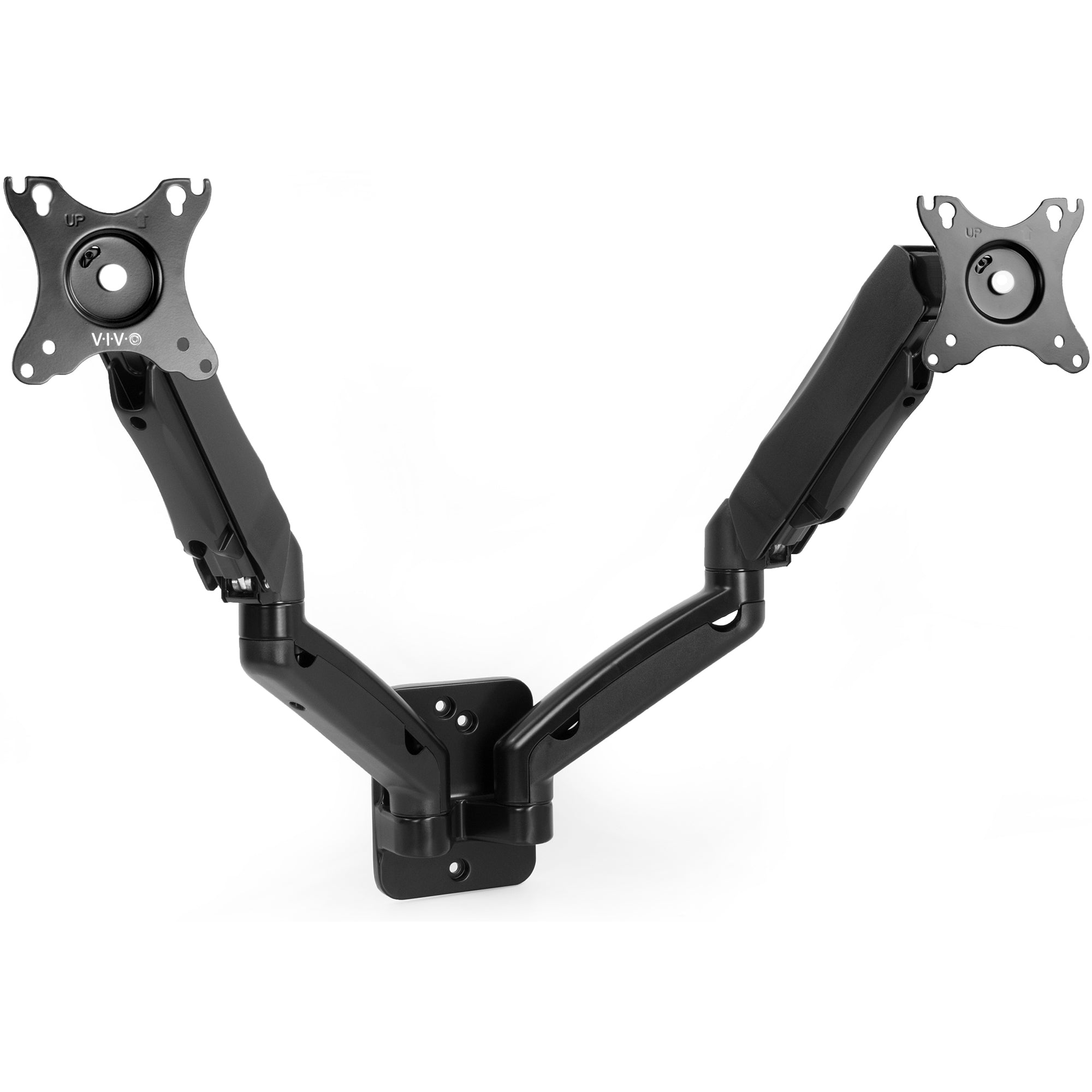 Adjustable Dual Monitor Wall Mount Bracket for 17-32 Inch Screens - Heavy Duty Pneumatic Arm Stand for Home Office & Gaming Setup
