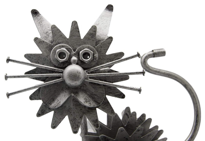 Metal Cat Ornament with Matching Hooks - Nuts & Bolts Style Home Decor Gift Set for Cat Lovers | Perfect for Christmas Tree, Wall Decor, and Unique Gift Giving