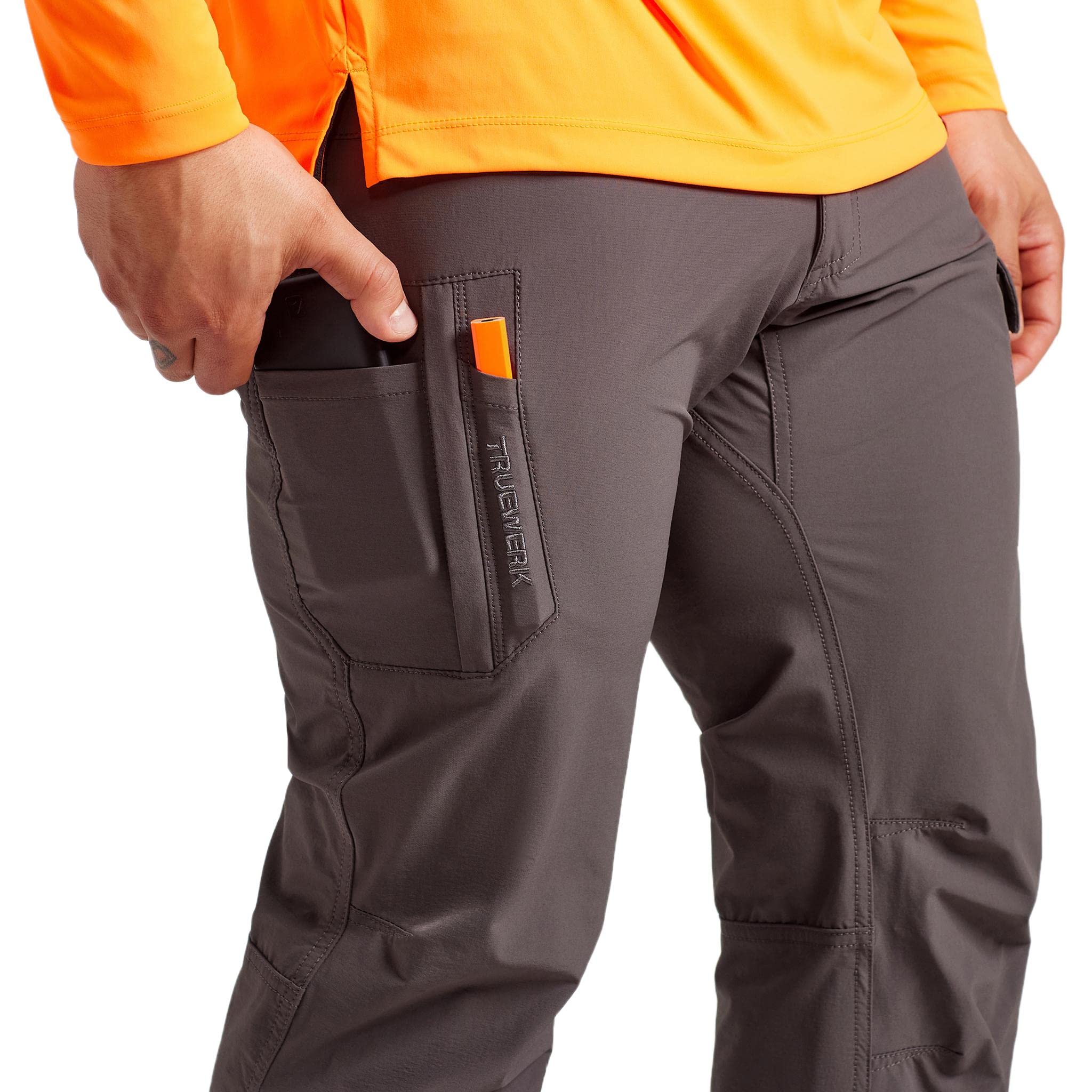 TRUEWERK Men’s Work Pants - T1 WerkPants Relaxed Fit, Lightweight, Moisture Wicking, Tactical Cargo Pants with 4-Way Stretch | Durable Construction Workwear for Carpenters, Electricians & Outdoor Activities | Perfect for Job Sites, Hiking & Everyday Wear