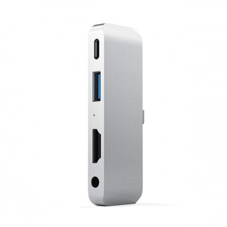 SATECHI Type-C Mobile Pro Hub - 7-in-1 USB C Hub with 4K HDMI, USB 3.0, SD Card Reader - Space Gray Aluminum for MacBook Pro/Air, iPad Pro, Windows Laptops - Perfect for Home Office, Travel & Presentations