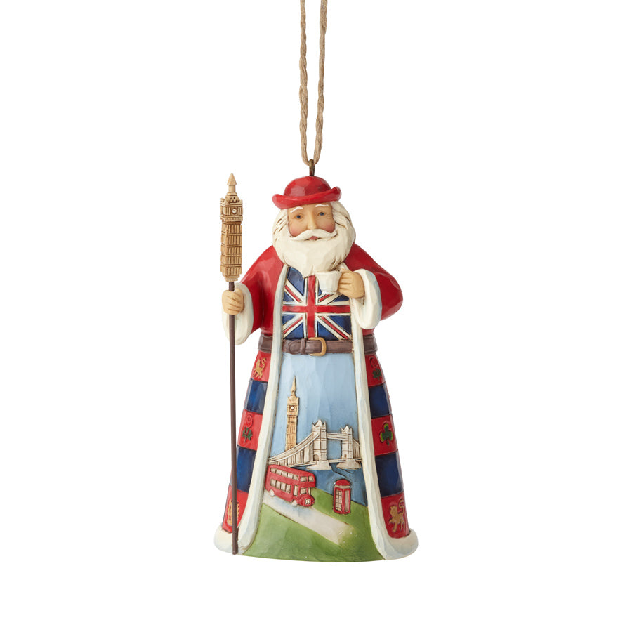 British Santa Ornament - Handmade Christmas Tree Decorations - Perfect for Holiday Home Decor, Gift Giving & Festive Celebrations