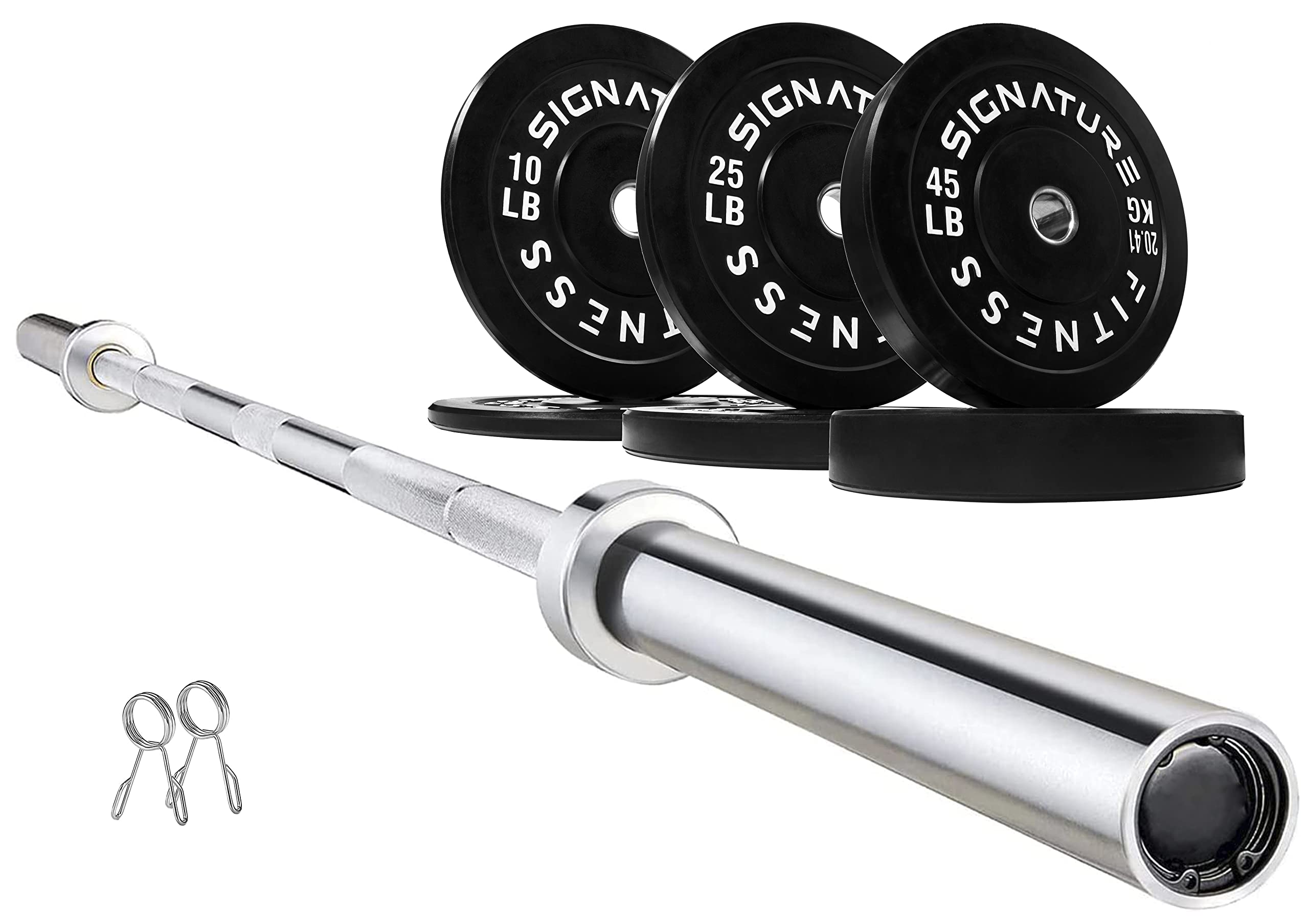 Olympic Bumper Plates - 2 Inch Weight Plates for Strength Training, CrossFit & Weightlifting - Pair, Set or Complete Kit with 7FT Olympic Barbell - Perfect for Home Gym, Commercial Gym & CrossFit Training