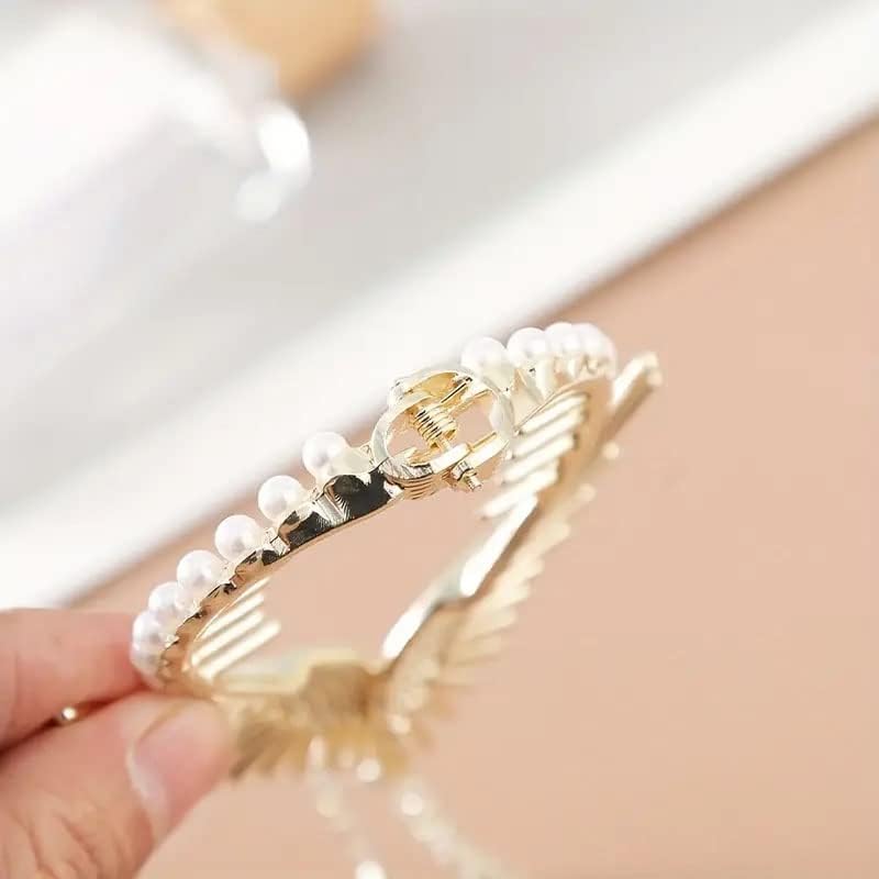 1 Pcs Rhinestone Wings Banana Clip - Alloy Hair Claw Bun Holder with Tassel - Vintage Hair Accessories for Women, Party, Wedding & Special Occasions
