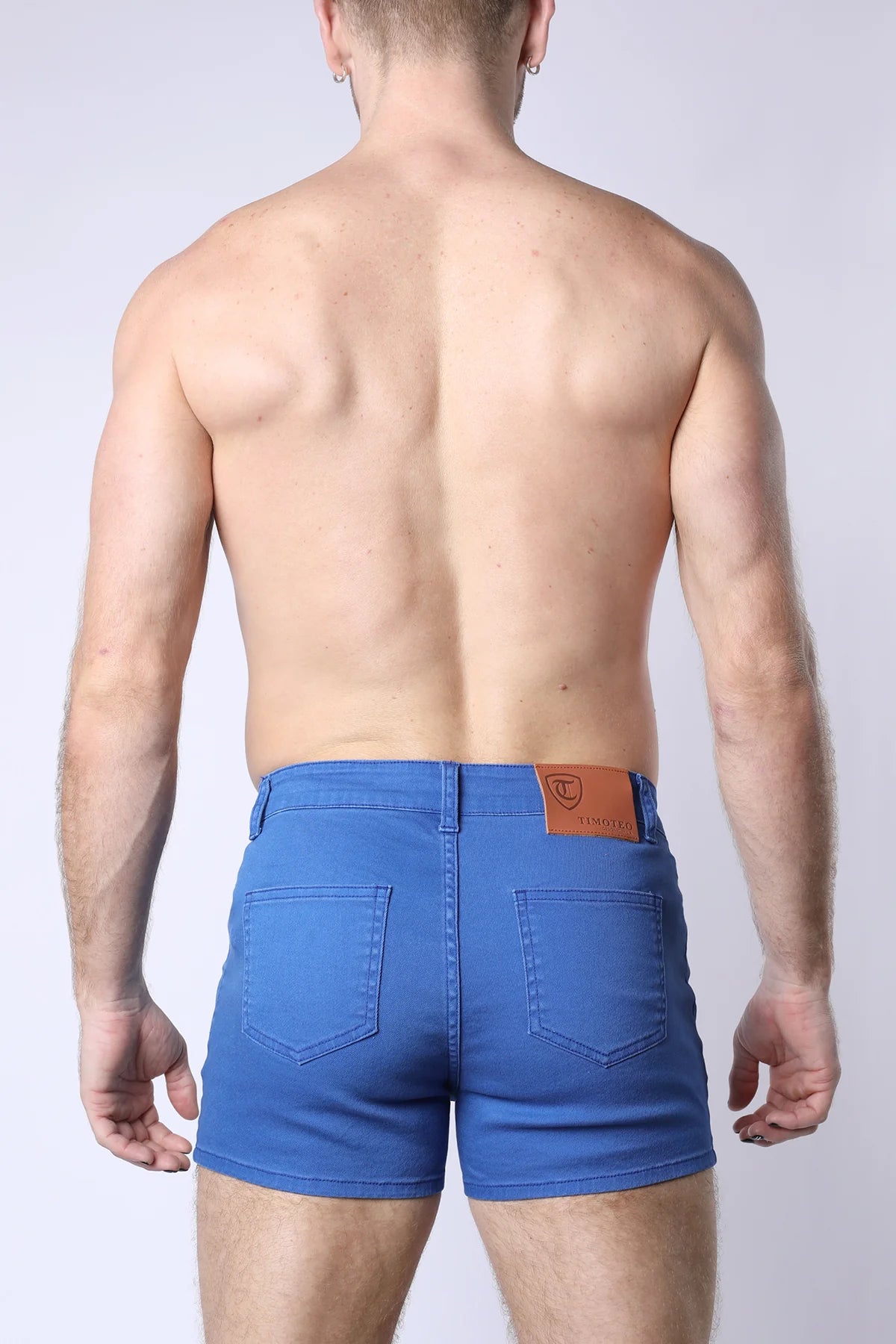 Timoteo Berkeley 3 Slim Fit Super Stretch Twill Shorts for Men - Comfortable Blue Casual Shorts for Summer, Travel & Outdoor Activities