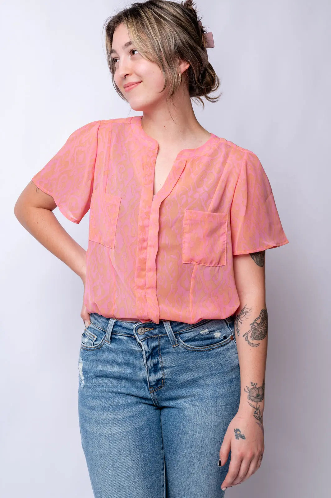 Let Me See You Do It Shawl Neckline Blouse - Elegant Women's Fashion Top for Work & Date Night | Summer 2024 Collection
