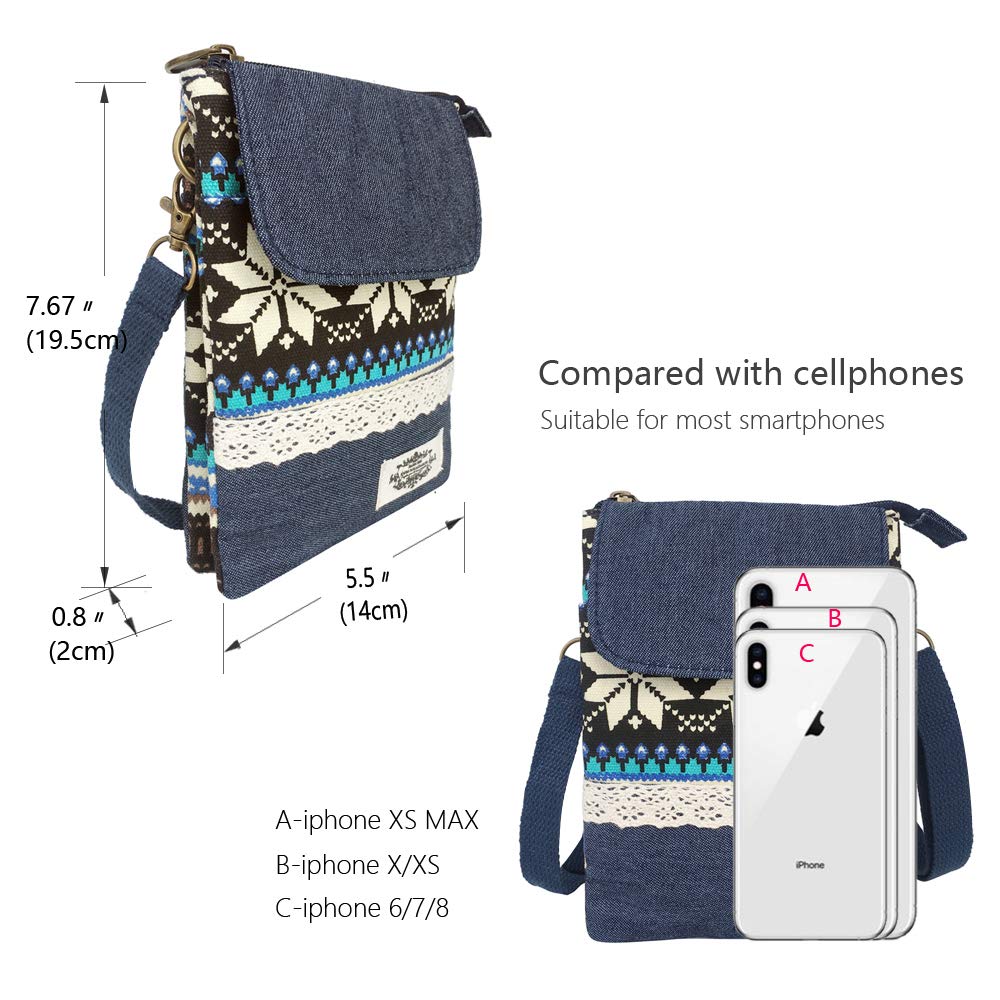 Stylish Canvas Crossbody Phone Purse for Women & Teens - Roomy Wallet Bag with Adjustable Shoulder Strap | Perfect for Shopping, Travel & Daily Essentials