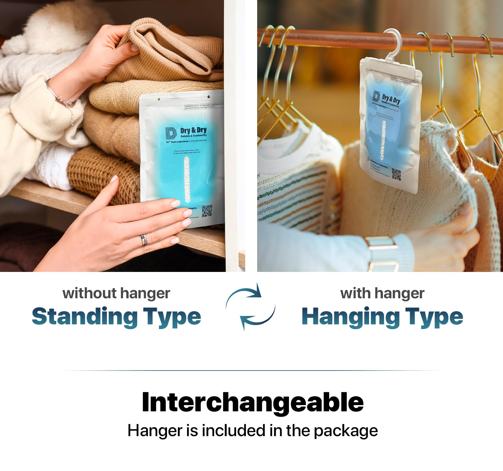 Dry & Dry 3-Pack Hybrid Moisture Absorbers & Odor Eliminator - Powerful Dehumidifier for Basements, Closets, Bathrooms & Laundry Rooms | Controls Excess Humidity & Musty Smells | Ideal for Damp Spaces, Storage Areas & Small Rooms