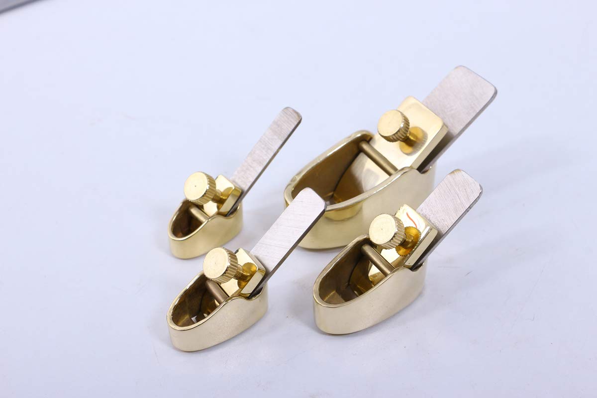 Brass Convex Bottom Planes Set for Guitar & Violin Making - Mini Steel Blade Woodworking Tools for Luthiers & Craft Projects - Perfect for Instrument Repair, DIY Wood Carving, and Fine Woodworking