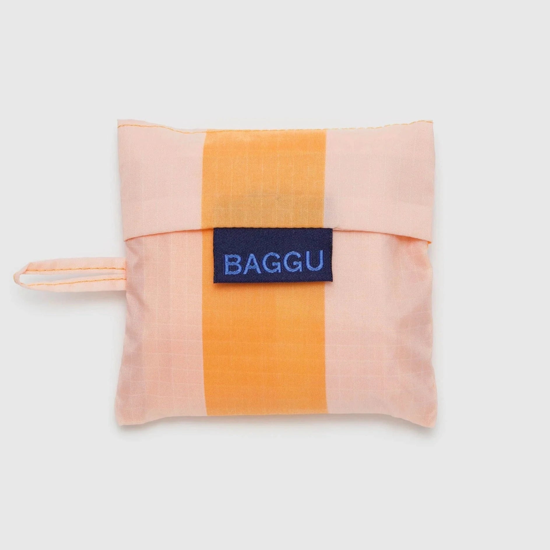 Baby Baggu Tangerine Wide Stripe Reusable Shopping Tote Bag - Perfect for Diaper Bags, Groceries & Beach Trips
