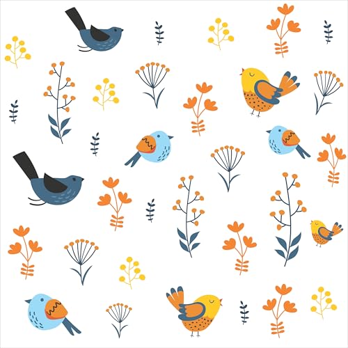 22 - White With Bird Print